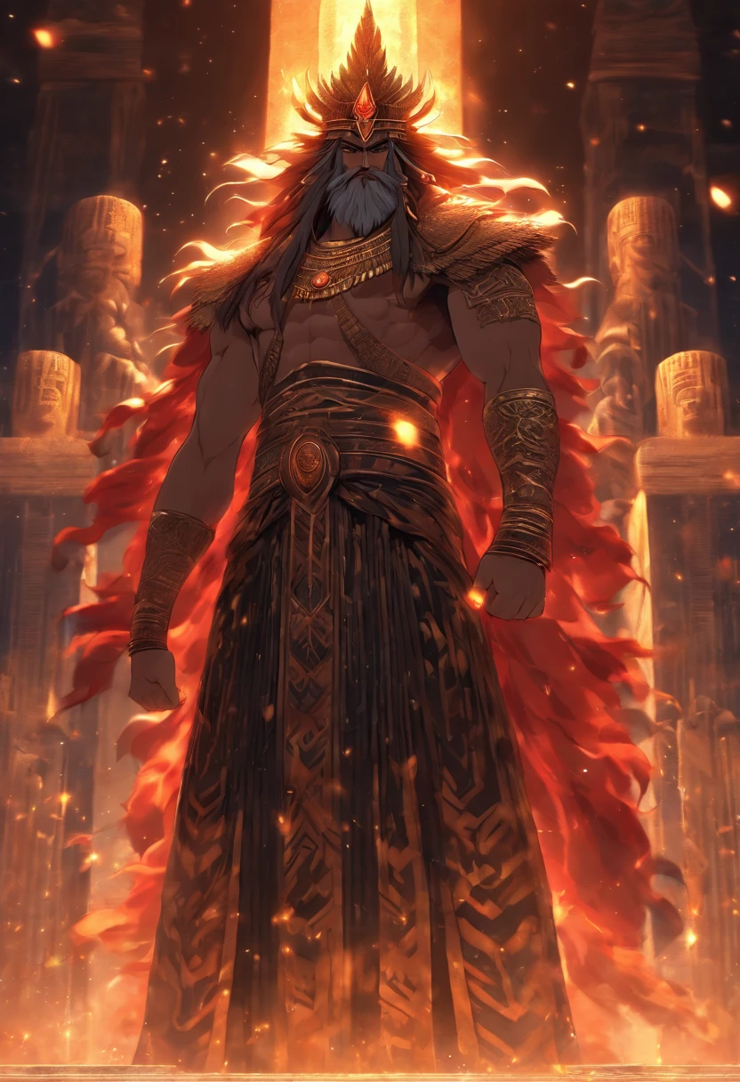 (((ENLIL)) best quality, ultra-high resolution, 4K detailed CG, master piece,Sumerian god,God of air,Sumerian clothing,Sumerian mythology, ((standing pose)), Sumerian image, aesthetic, centered on screen ,full body