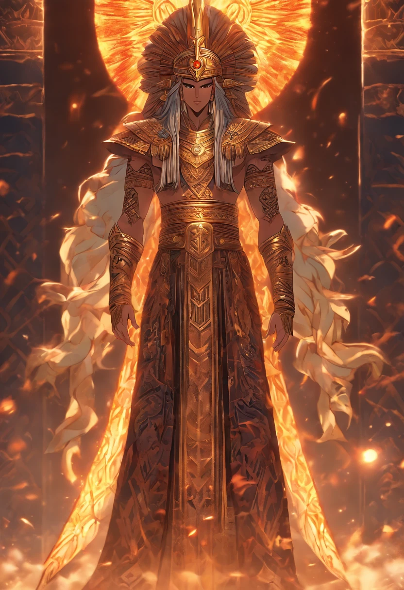 (((ENLIL))) best quality, ultra-high resolution, 4K detailed CG, master piece,Sumerian god,God of air,Sumerian clothing,Sumerian mythology, ((standing pose)), Sumerian image, aesthetic, centered on screen ,full body