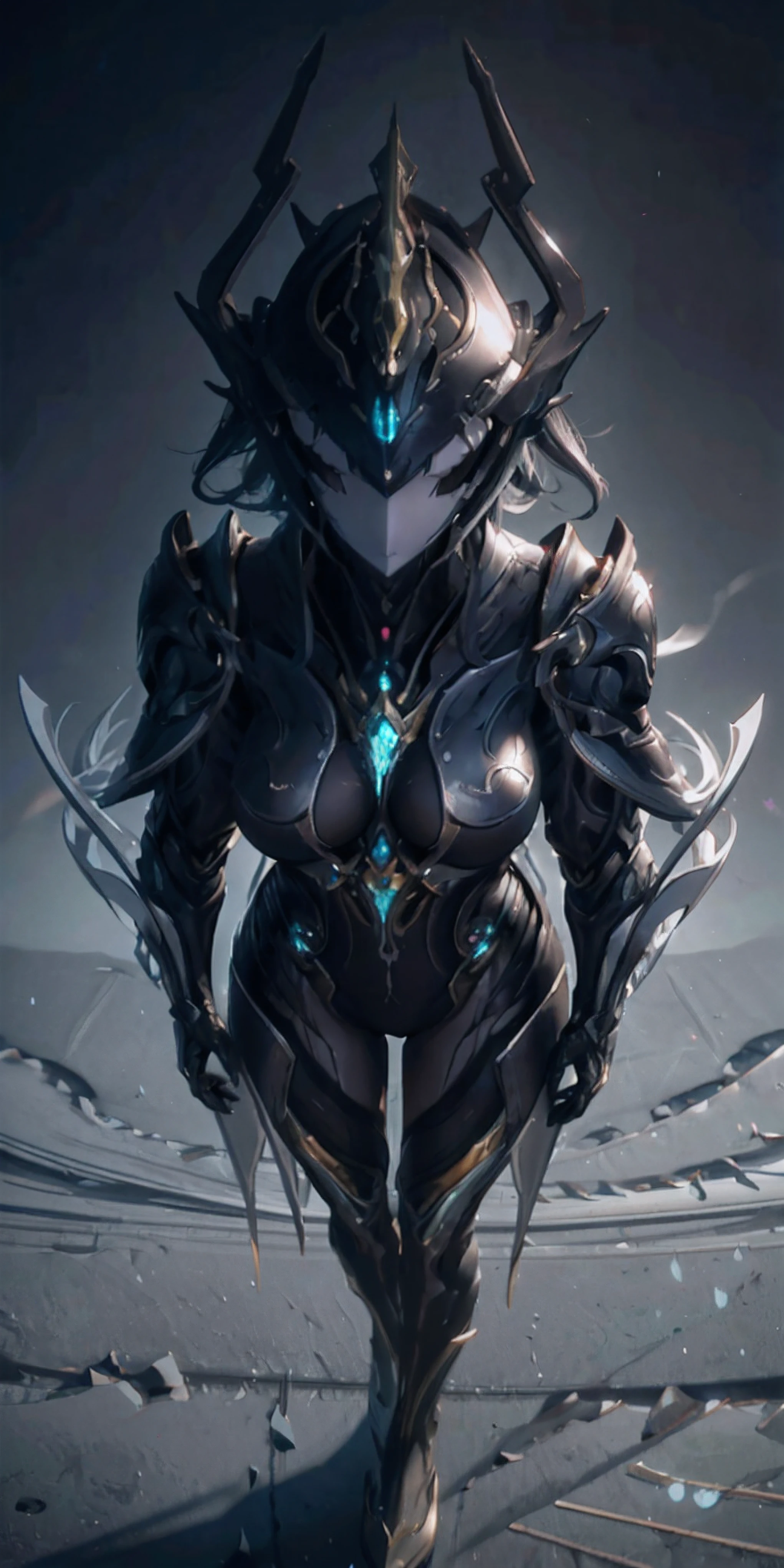 full body, 1 girl, no face, mysterious, helmet, unicorn horn, glowing wing, bodysuit,standing pose,Extreme detail expression,Ultra High Definition,Maximum Detail Display,Hyperdetail,Clear details,Amazing quality,Super details,Unbelievable,HDR,16K,details,The most authentic, Glossy metal, Dark, pov, dynamic angle, detailed light, dramatic_shadow, ray_tracing, reflection,Raw, cinematic shot, (sharp focus:1.5), (photorealistic:1.4), twilight lighting, volumetric lighting, ultra high res, 16K,dramatic lighting,