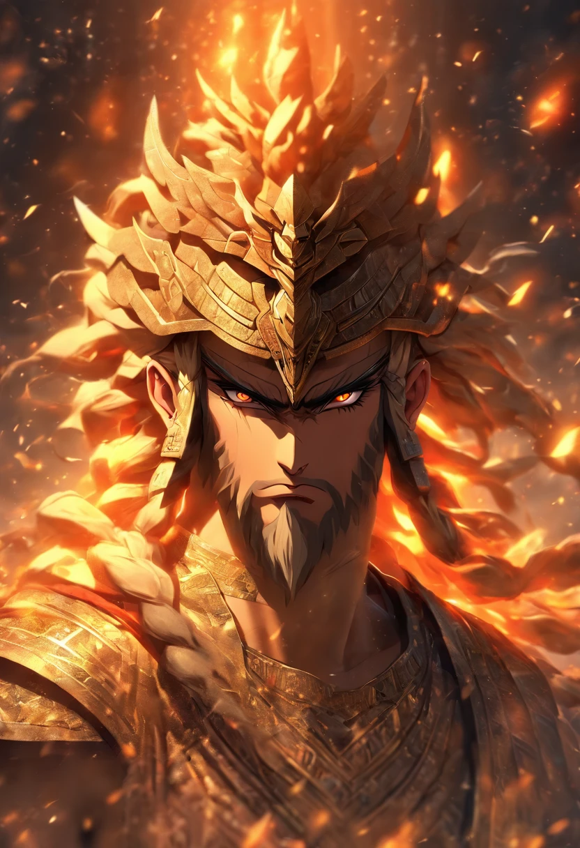 (((ENLIL)) best quality, ultra-high resolution, 4K detailed CG, master piece,Sumerian god,Wind god,Sumerian clothing,Sumerian mythology, ((standing pose)), Sumerian image, aesthetic, screen-centered ,full body