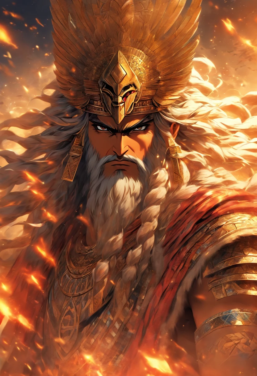 (((ENLIL)) best quality, ultra-high resolution, 4K detailed CG, master piece,Sumerian God,Sumerian clothing,Sumerian mythology, ((Wind God)), Sumerian image, aesthetic, screen-centered