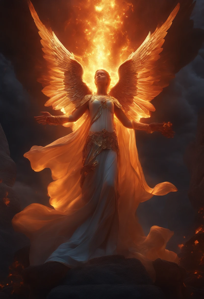 Guardian Angel and Divine Flame, Amazing and impressive visuals, Very detailed and flawless, 4k resolution