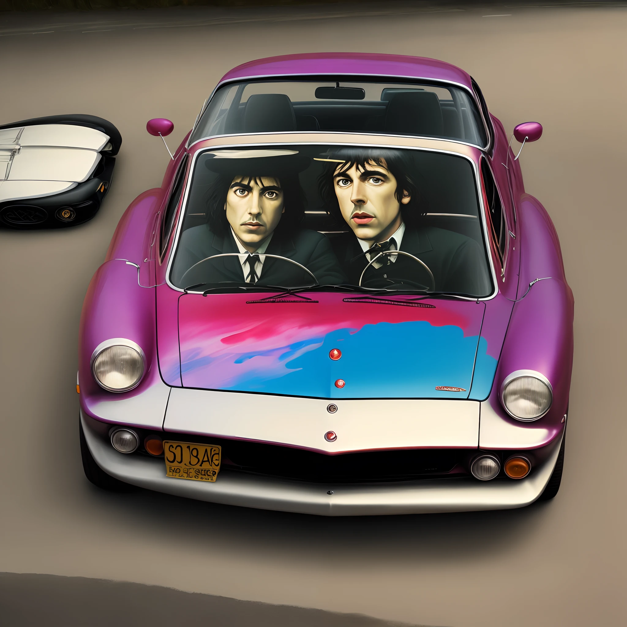 Meddle de Pinkfloyd paint in a car