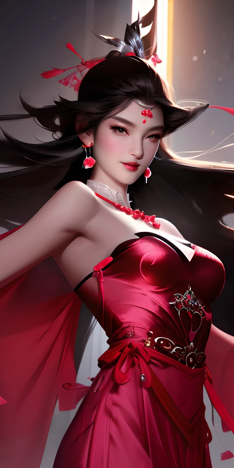 1girl, girl with long black hair, smiling, cheerful, girl is sitting among a wide expanse of flowers, surrounded by beautiful flowers, Calm and peaceful atmosphere, night, moonlight , Beautiful glowing butterflies surround the girl lighting up the darkness of the night, magic,Romantic, the night breeze blows the Sepoi Sepoi girl's hair,