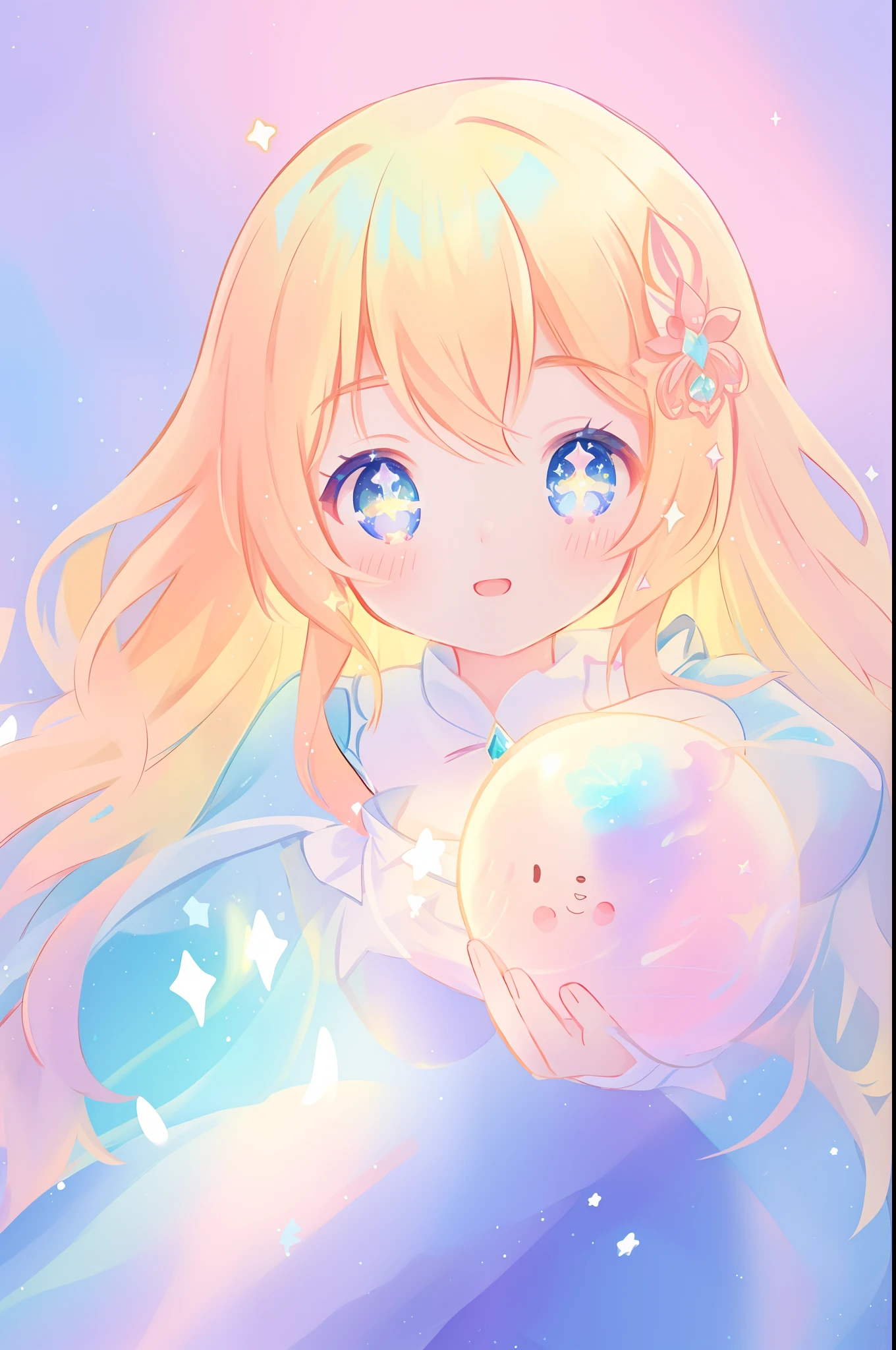 beautiful girl, puffy tiered princess ballgown with puffy long sleeves, vibrant pastel colors, (colorful), glowing golden long hair, magical lights, sparkling magical liquid, inspired by Glen Keane, inspired by Lois van Baarle, disney art style, by Lois van Baarle, glowing aura around her, by Glen Keane, jen bartel, glowing lights! digital painting, flowing glowing hair, glowing flowing hair, beautiful digital illustration, fantasia background, whimsical, magical, fantasy, ((beautiful face)), ((masterpiece, best quality)), intricate details, highly detailed, sharp focus, 8k resolution, sparkling detailed eyes, liquid watercolor
