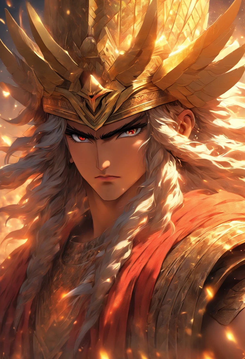 (((ENLIL)) best quality, ultra-high resolution, 4K detailed CG, master piece, young man, God of air, Sumerian clothing, Sumerian mythology, ((CLOSE UP)), Sumerian painting, aesthetic, screen-centered
