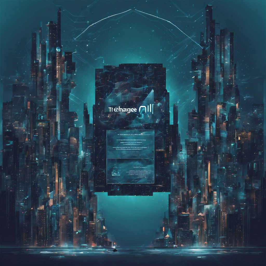 create image (Theme : dark teal , deep Blue ). AI based Company For Developer . Recreating A tech, Change the World Show the AI