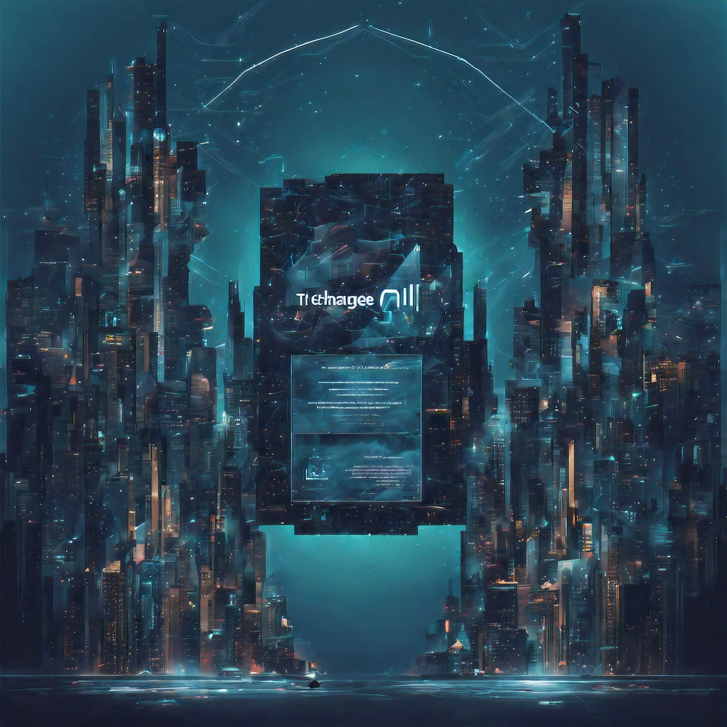 create image (Theme : dark teal , deep Blue ). AI based Company For Developer . Recreating A tech, Change the World Show the AI