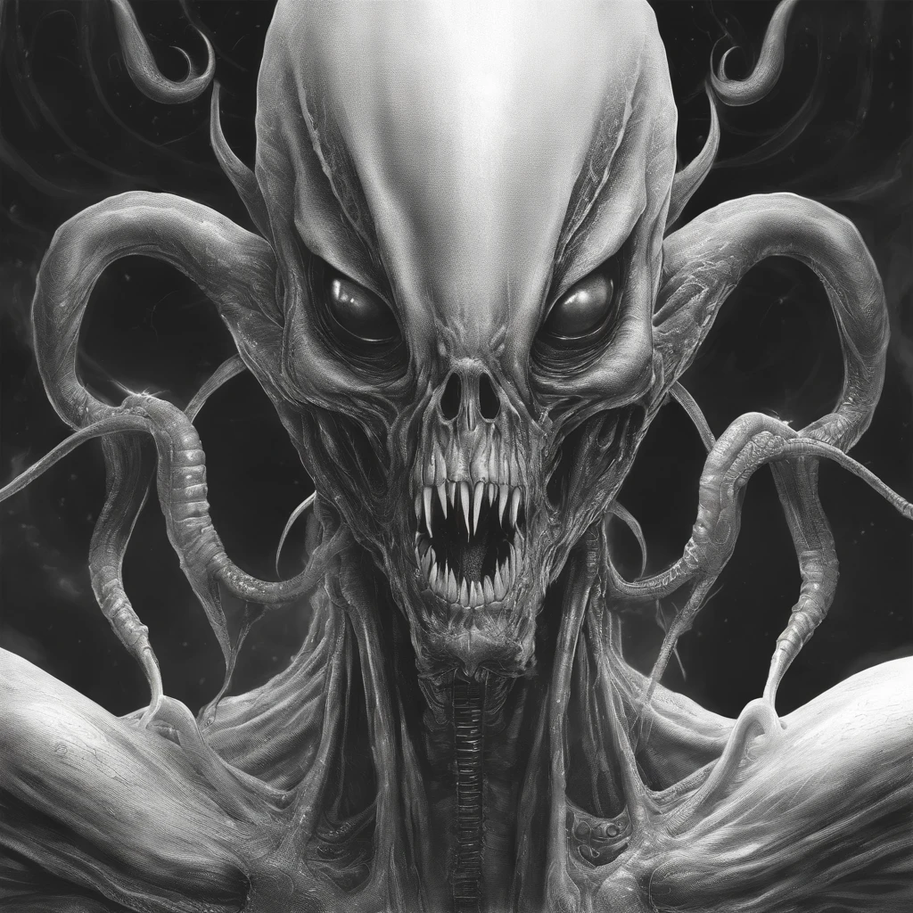 vecna, highres, 1boy,  bald, black_border,  eldritch_abomination, graphite_(medium), greyscale, looking_at_viewer, monochrome, devil_diabolic, horror_body cinematic portrait, (monster:1), (no_nose), terror_scifi, japanese horror style, solo, (tentacles), (traditional_media), ((veins)), veins_tentacles,  white_eyes