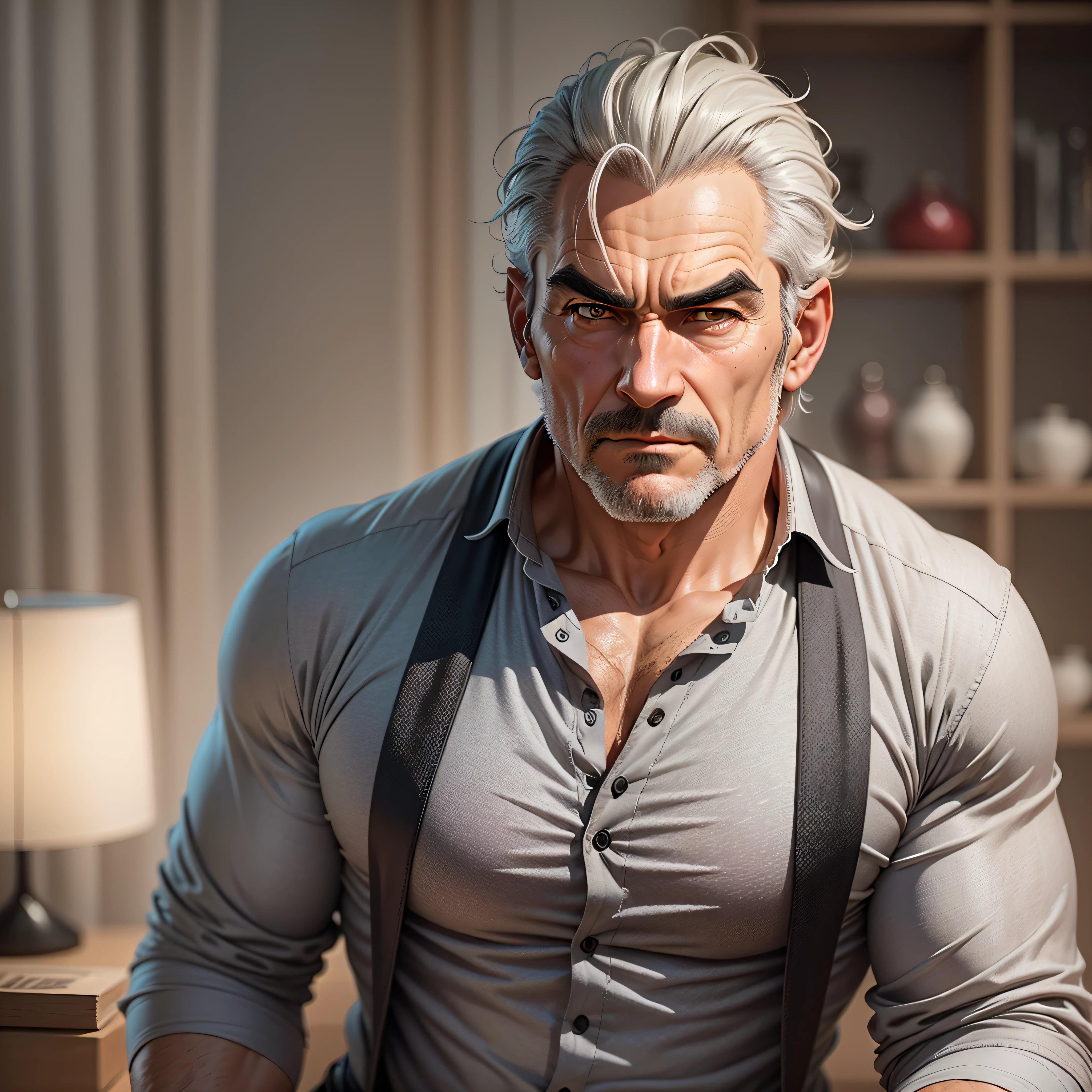 The middle-aged man was dressed in a luxurious gray shirt, and the dragon walked a little majestically, and the thick eyebrows on his face added a bit of pride to it --auto --s2