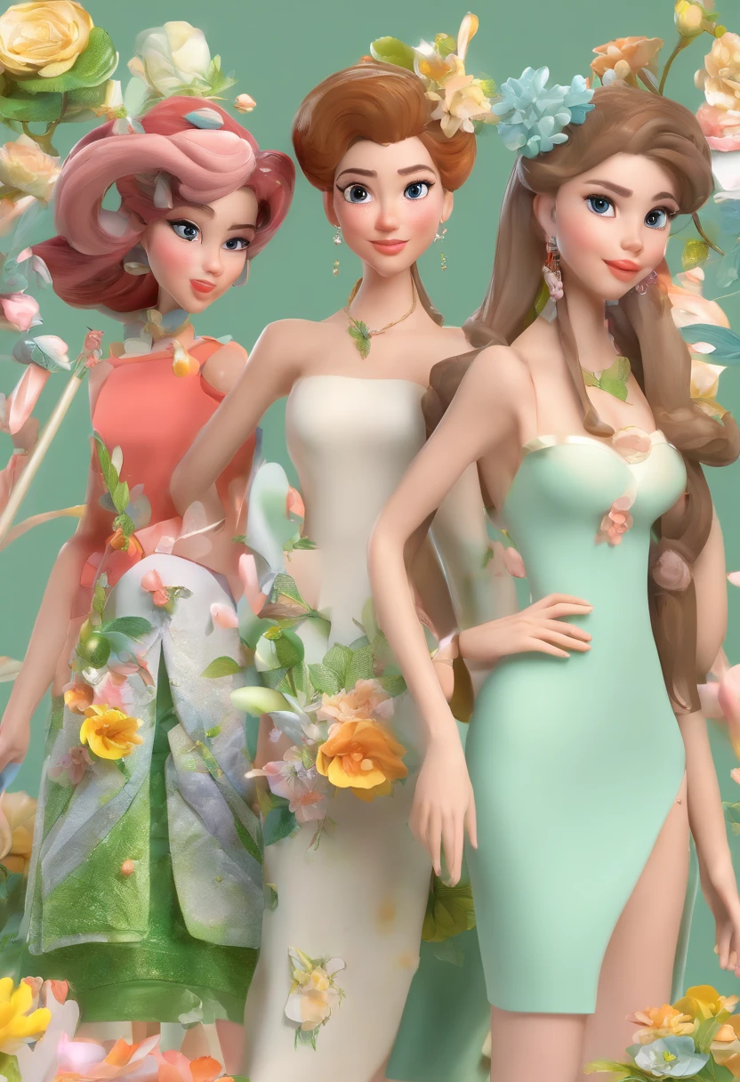 Mulher, senhora, cabelo castanho amarrado em um coque, olhos castanhos arredondados, rosto fino, vestido branco com flores amarelas, comportada, discreta, corpo inteiro, chinelos, different angles, fundo branco --ar 3:2, poses de personagens, fundo branco