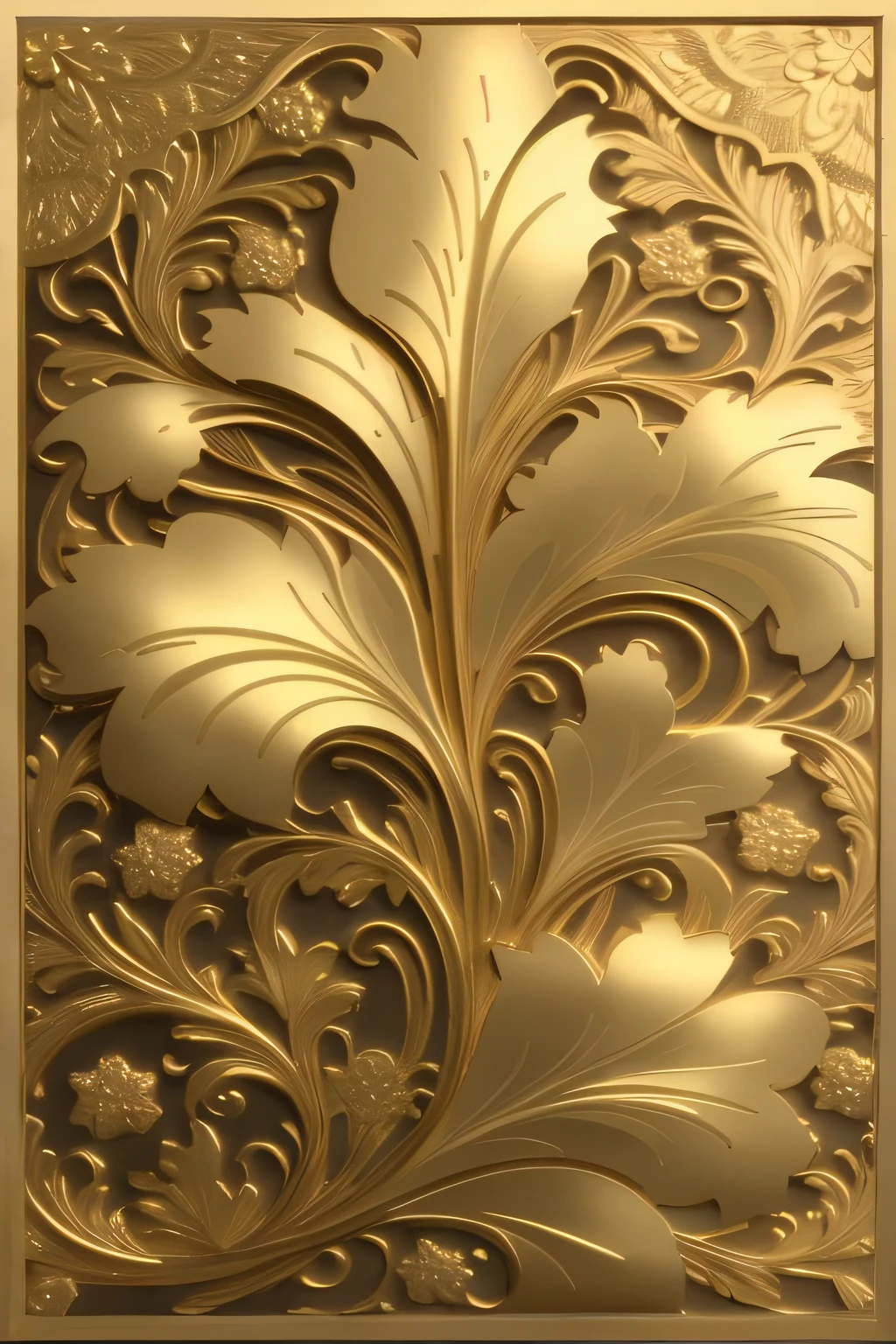 um close up de uma placa de ouro com um design de flor, madeira dourada esculpida em relevo, Relevo dourado, folha de ouro, folhas de ouro, ouro ornamentado, filigrana de ouro, filigrana dourada, gold decoration, flores de ouro, paredes de madeira, brass panels, ouro dourado, Scrollwork, arte da folha de ouro, decorative panels, textura gravada, Elementos de ouro
