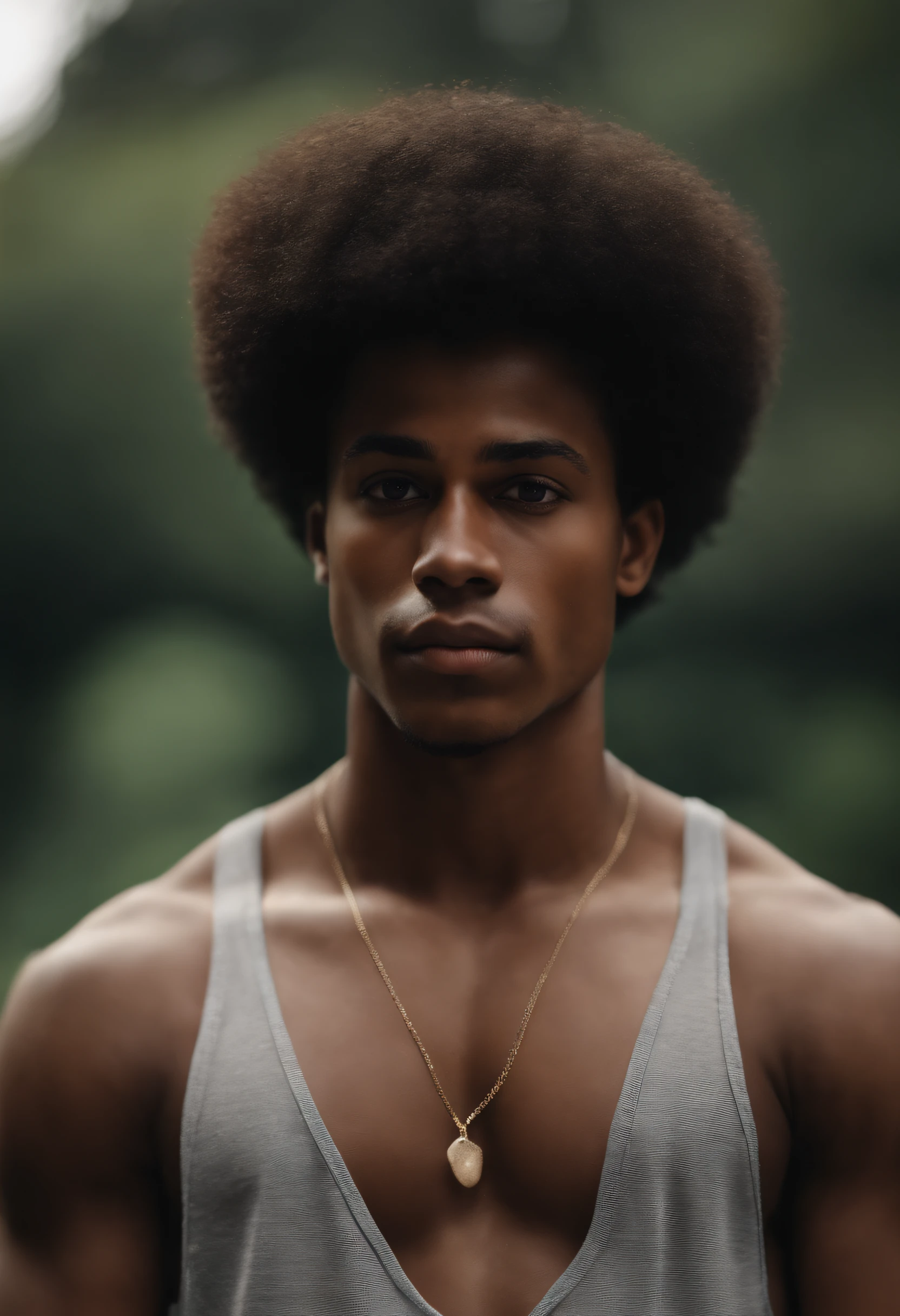 young man, 20 anos, cabelos afro, corte de cabelo de dois blocos , not shirt, vestindo um casaco de pele preto , Foto Realidade, pele de realidade, pele detalhada, olhos claros brilhantes, Biomechanicals, estranho, assustador, Pesadelo, cores muito brilhantes, light particles, com luz brilhante, Mshiff, Arte do papel de parede, Papel de parede UHD