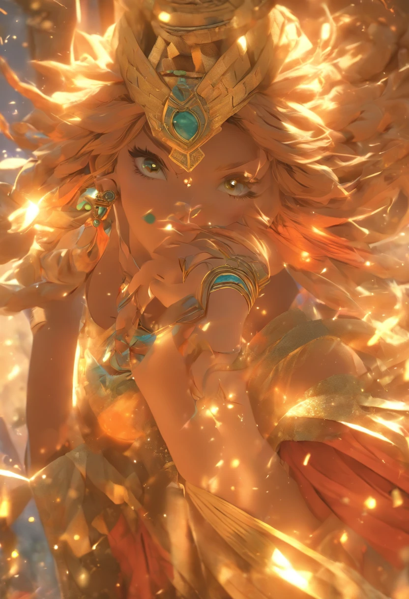 (((NINLIL))) best quality, ultra-high resolution, 4K detailed CG, masterpiece, young woman, Fertility Goddess, Sumerian clothing, Sumerian mythology, ((CLOSE UP)), Sumerian painting, aesthetic, screen-centered