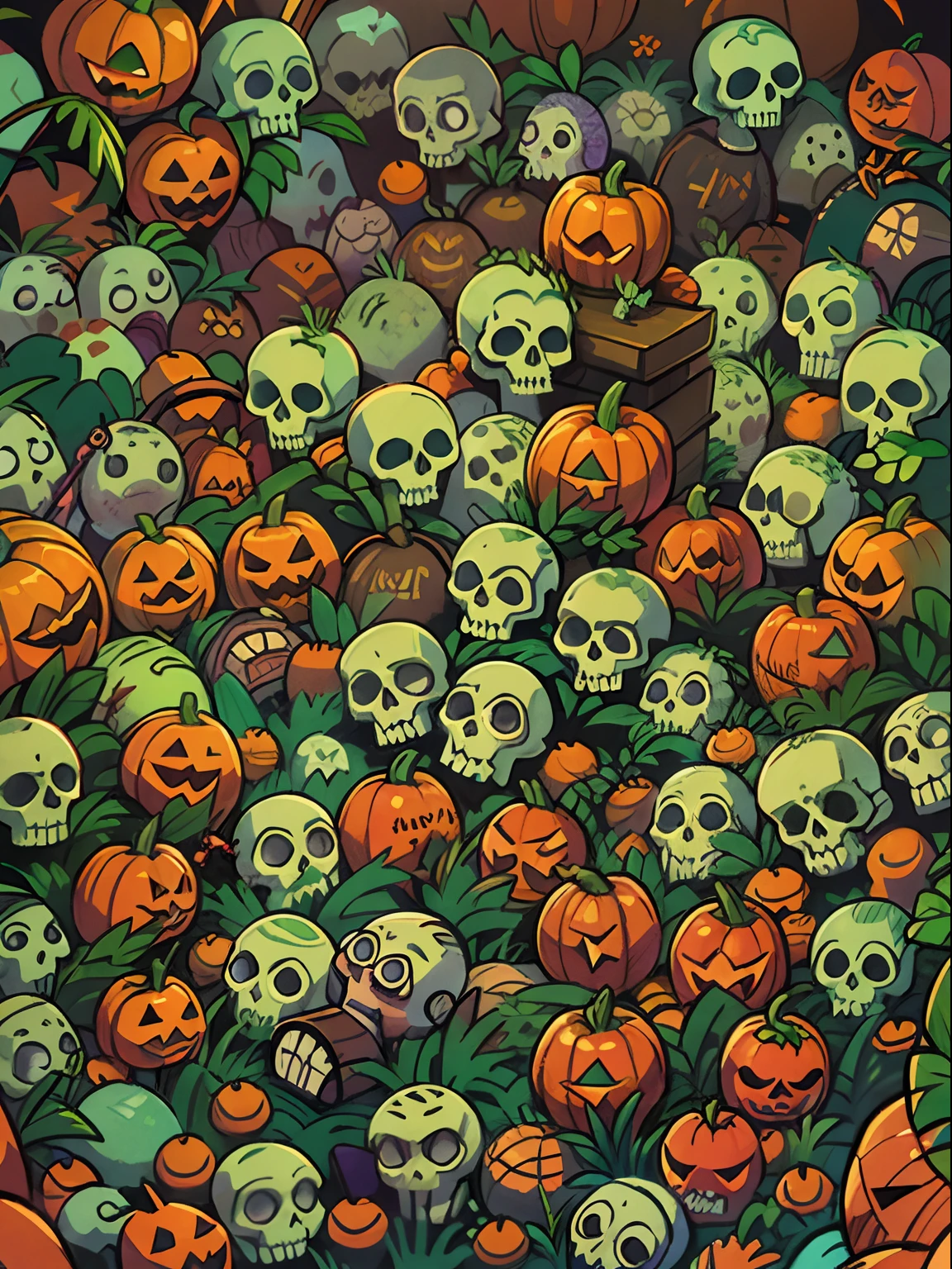 halloween texture, pattern, pumpkins, darkness, skulls, graveyards
