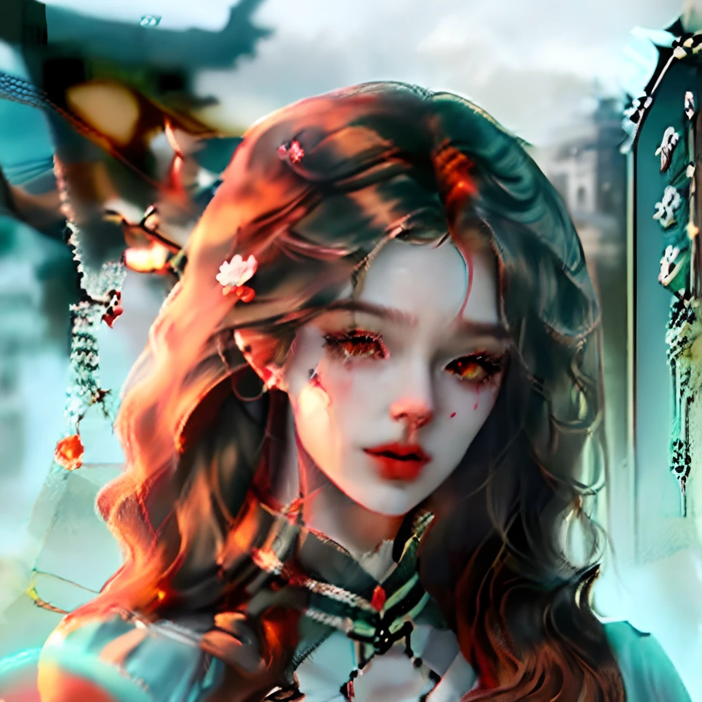 Brown, Flowing hair slightly reveals the bony, Gloomy face. Bulging red eyes, Beautifully inscribed in the eye sockets, staring intently at the castle, for whom they had grieved for so long. scar, stretching from the top of the right cheek, first going to the thin lips and ending above the left eye, Leaves a pleasant memory of past love