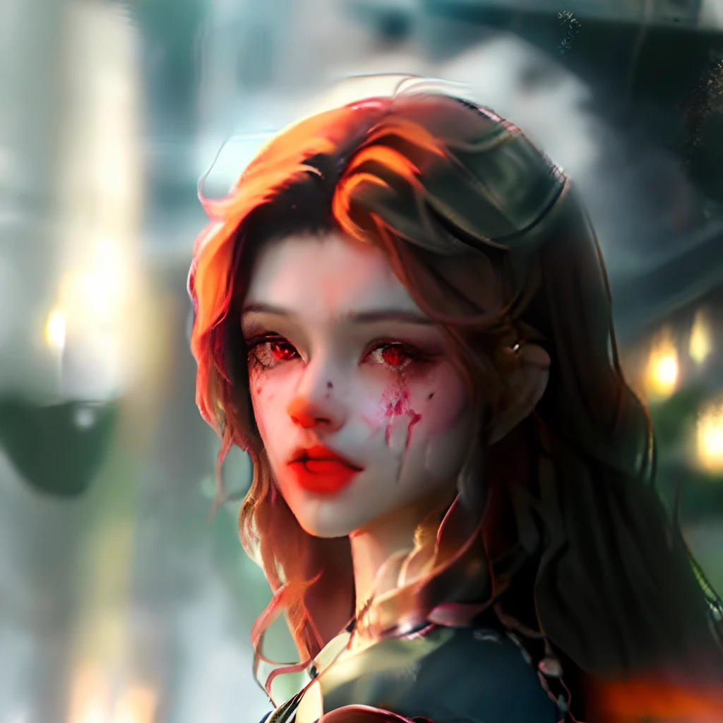 Brown, Flowing hair slightly reveals the bony, Gloomy face. Bulging red eyes, Beautifully inscribed in the eye sockets, staring intently at the castle, for whom they had grieved for so long. scar, stretching from the top of the right cheek, first going to the thin lips and ending above the left eye, Leaves a pleasant memory of past love
