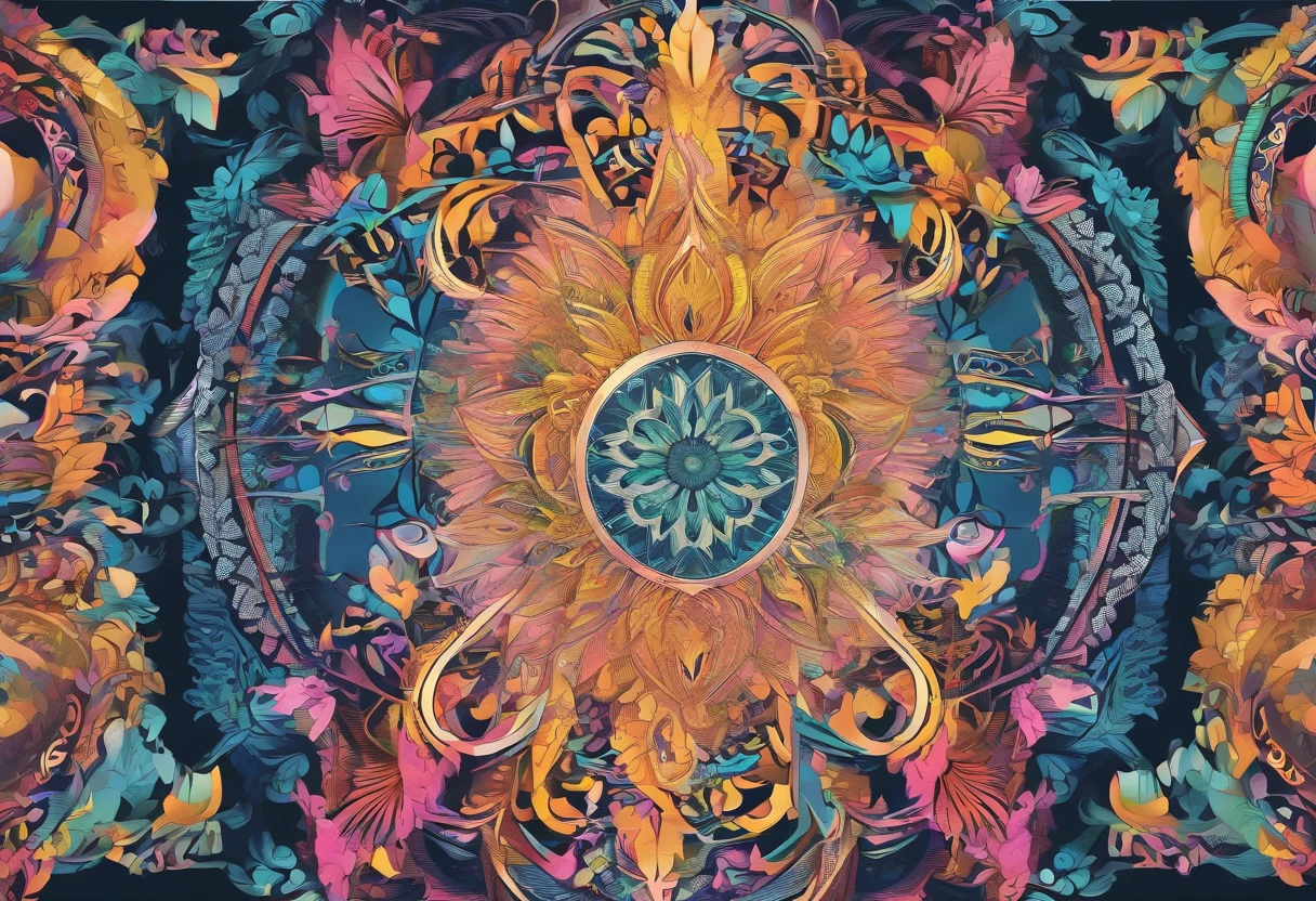 photorealistic, official art, unity 8k wallpaper, ultra detailed, beautiful and aesthetic, masterpiece, best quality, ((zentangle, mandala, tangle, entangle)), (trippy color light:1.3), ecstasy of color, 1girl, waist up, extremely detailed, dynamic pose, the most beautiful form of chaos, elegant, a brutalist designed, vivid colours, romanticism, deep shadow This could be an action hero, an athlete, or someone engaged in an exciting activity that highlights their physical prowess. Showcase the elegance and sophistication of attire and posture.