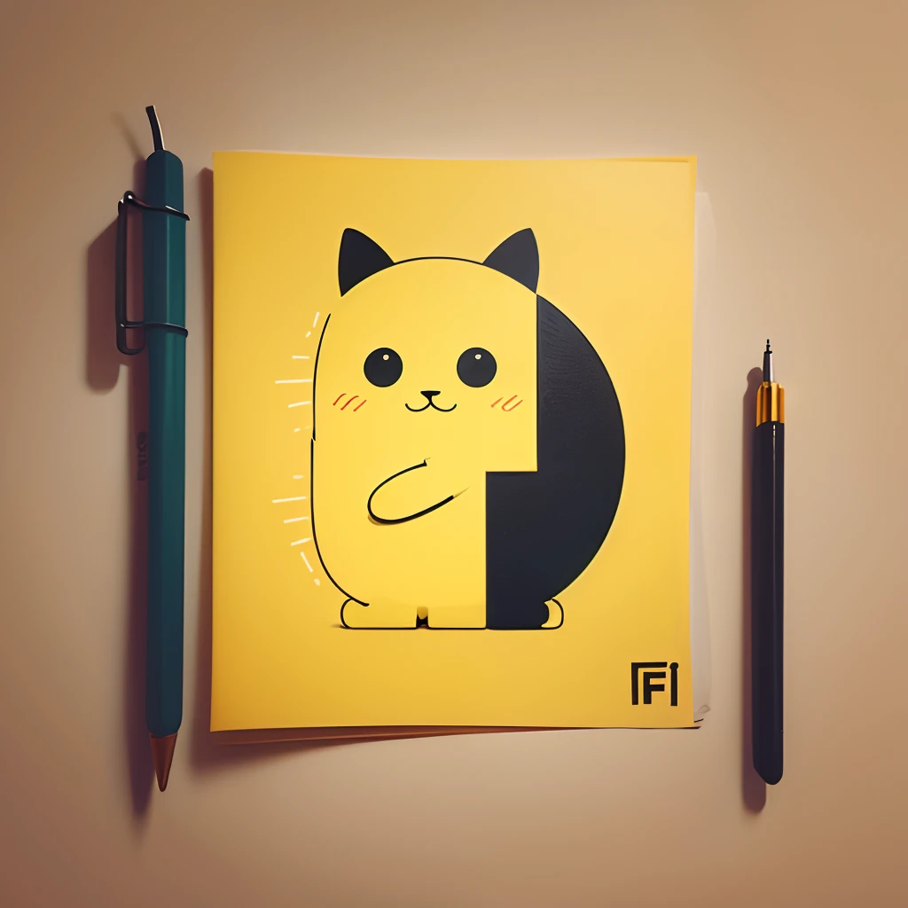 Logo, Friend, written "F", yellow, minimalist, illustration --auto --s2