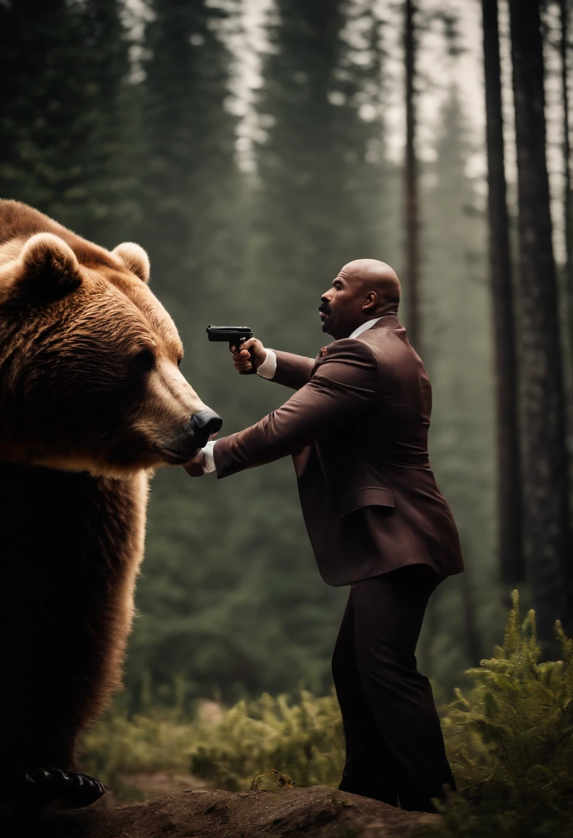 Steve harvey fighting a bear