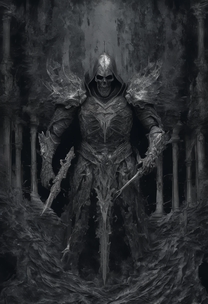 Cosmic Fallen Knight, Cosmic Gray, Estranhamente, hideous, cores muito brilhantes, light particles, There is bright light, Mshiv, Arte do papel de parede, papel de parede ultra HD, artistic, intricada