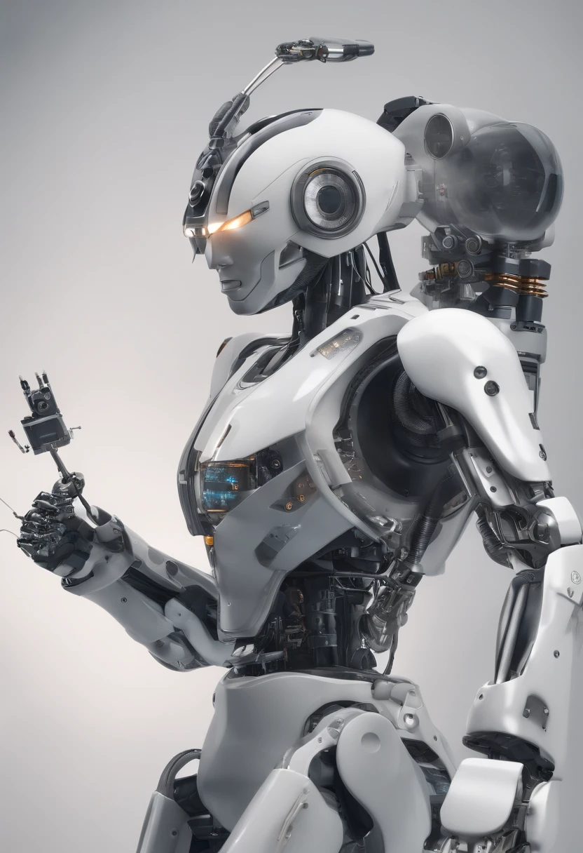 The image shows a futuristic-looking robot with a sturdy metal frame and technological details. He has the white arrow in his mechanical hand holding the mouse arrow, indicando um super-poder. The robot has a head equipped with cameras and sensors, that give him an intelligent and perceptive appearance.
A flecha do mouse, which is normally controlled by a human being, is pointed at the computer screen. The robot has been programmed to perform automated tasks, como clicar em diferentes locais da tela e operar o computador de forma independente. Their movements are precise and fluid, as if you were performing a specific job.
Around the robot, pode-se ver uma atmosfera de tecnologia moderna, with wires and scattered connections, indicating the complexity and high level of automation of your work. Ambient lighting highlights the robot's details, Creating a sense of power and efficiency.
This image depicts the robot's ability to perform computational tasks autonomously, representing a future where artificial intelligence plays an increasingly important role in automating processes.