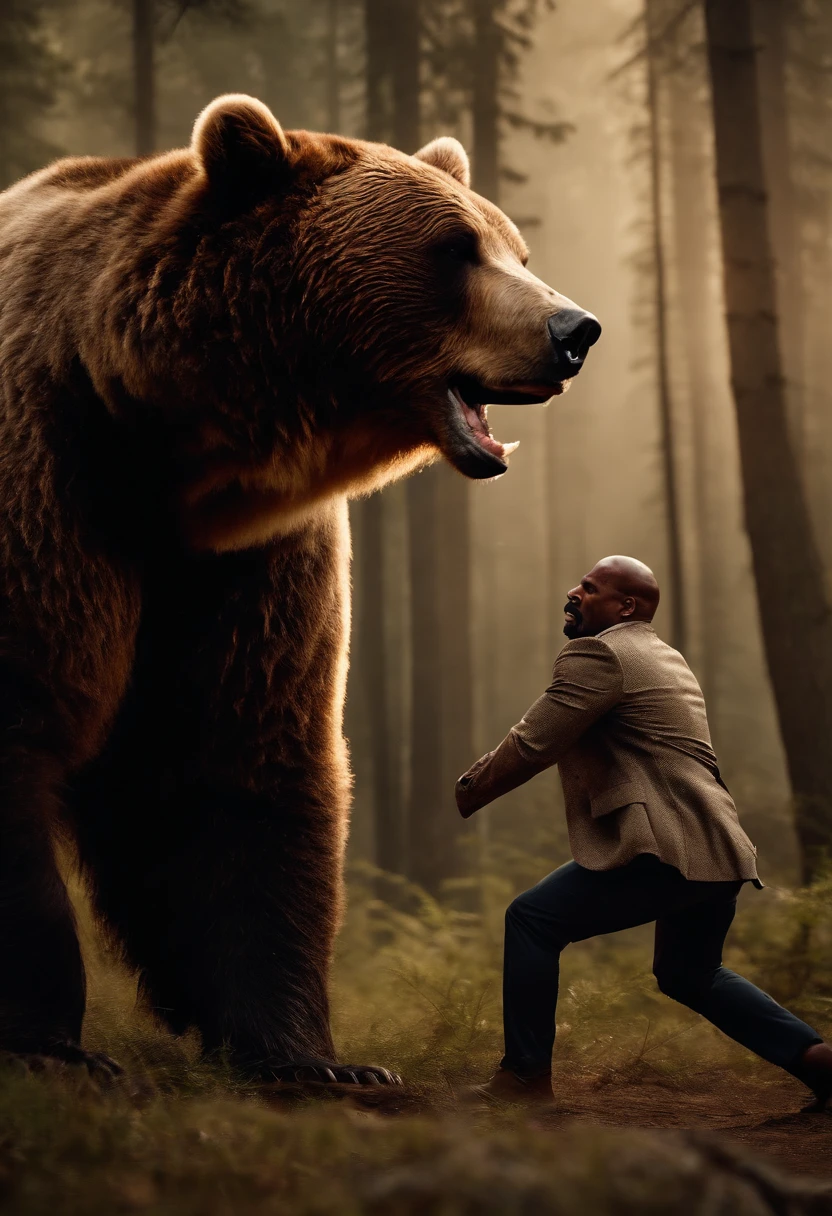 Steve harvey fighting a bear
