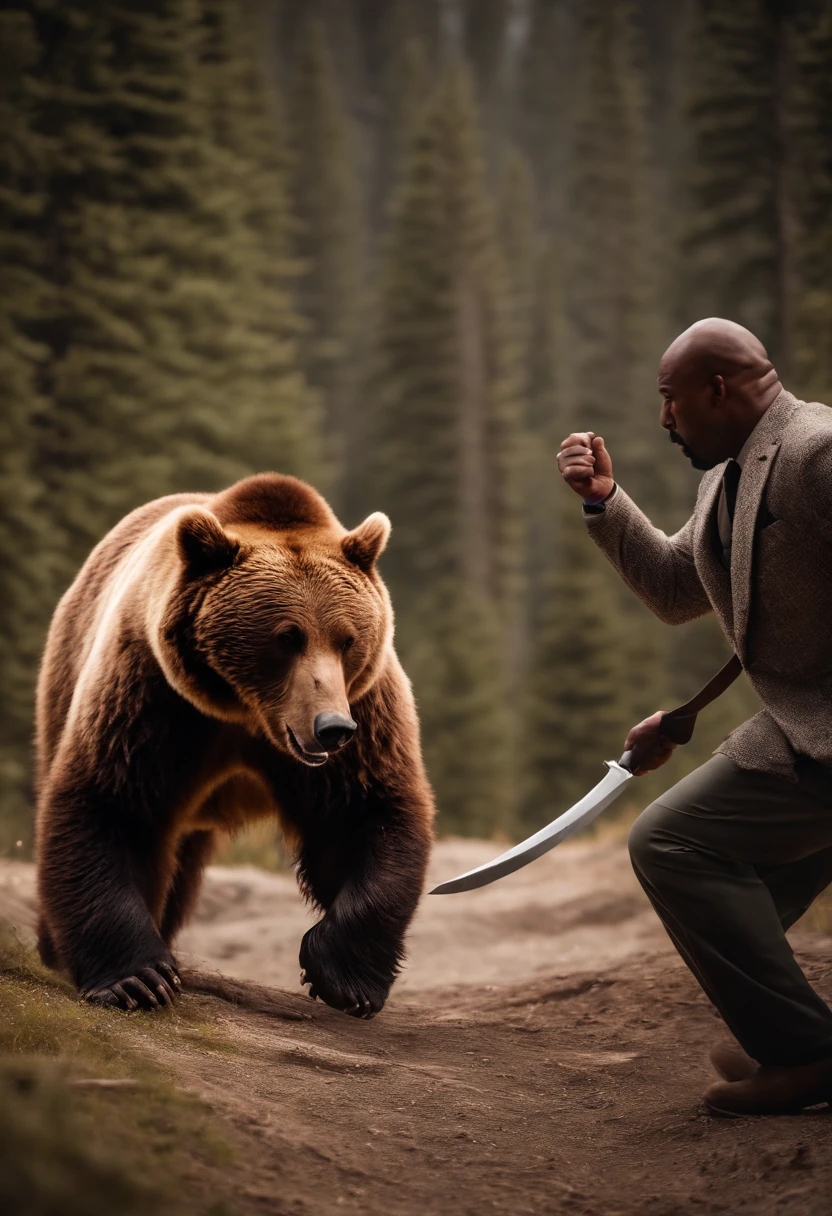 Steve harvey fighting a bear