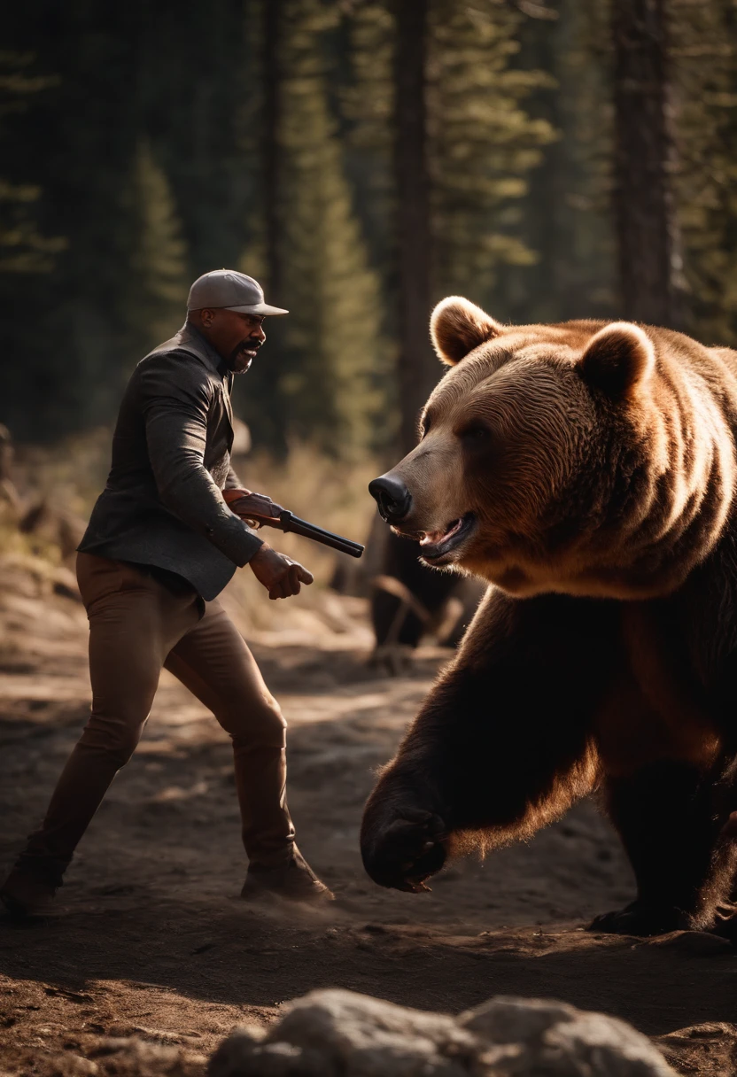 Steve harvey fighting a bear