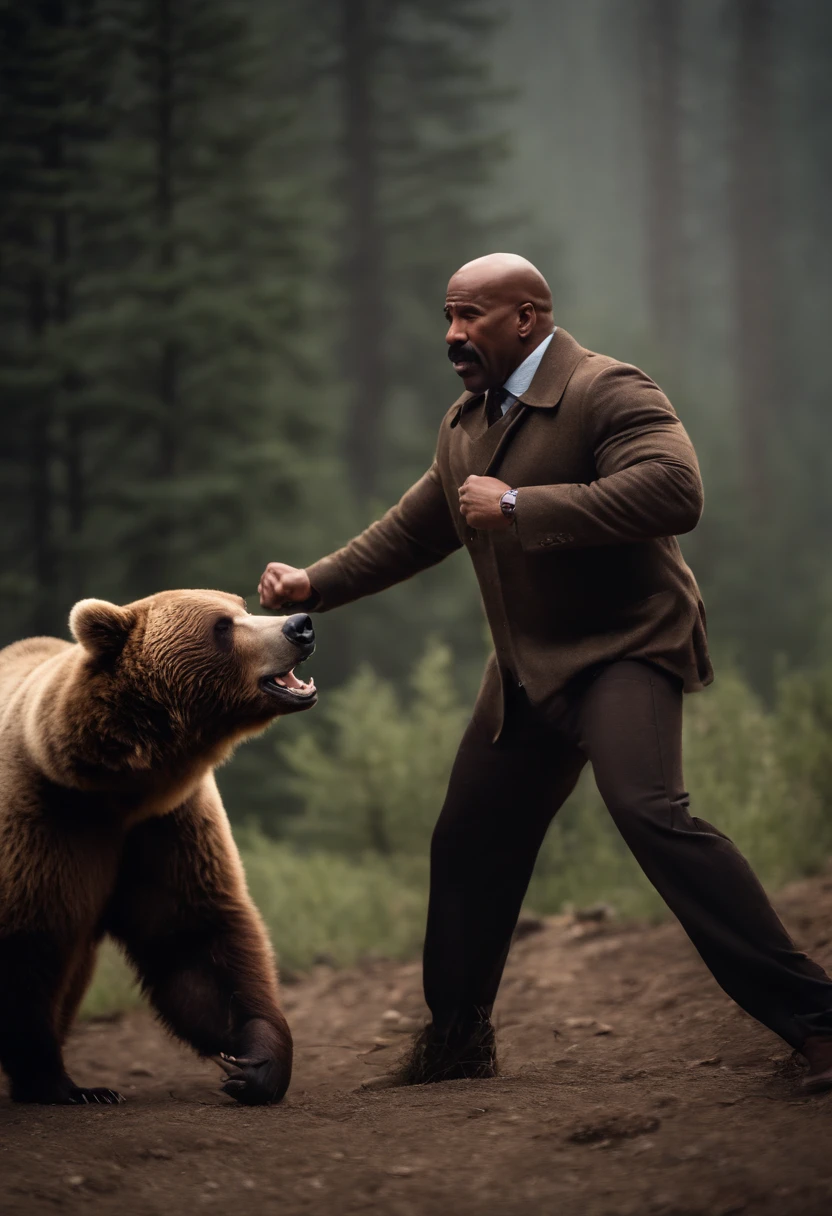 Steve harvey fighting a bear