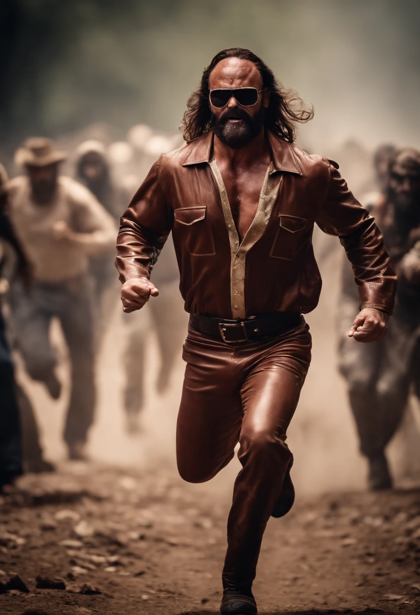 Macho man randy savage running from zombies