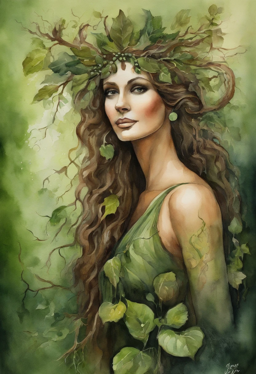 Dryad, brown black and green, antidote to all poisons, masterpiece, best quality