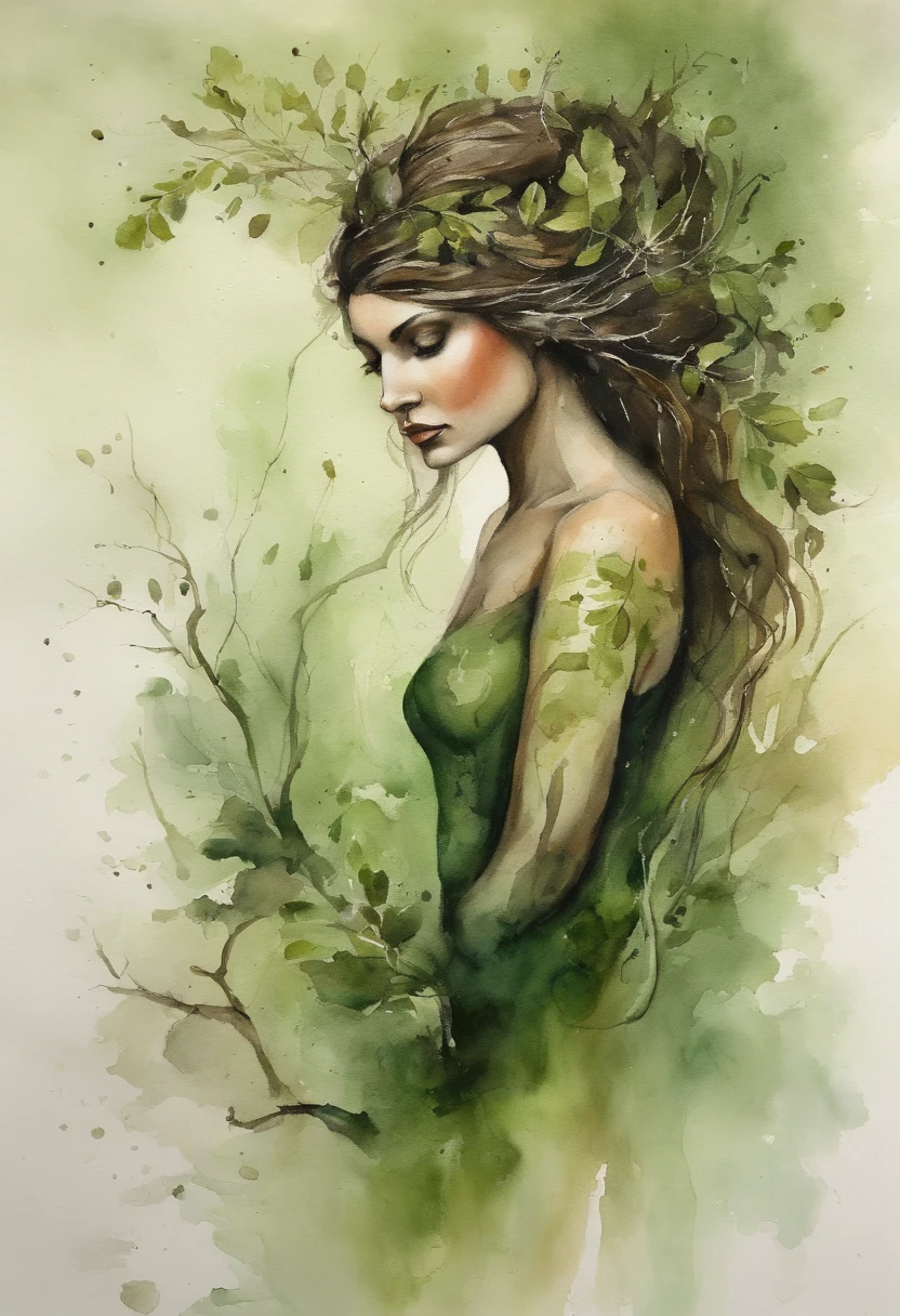 Dryad, brown black and green, antidote to all poisons, masterpiece, best quality