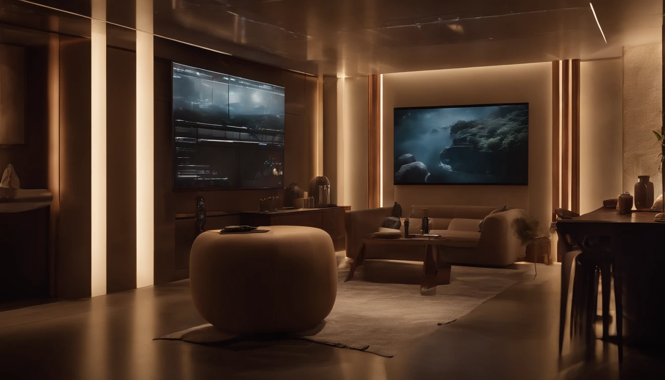 The residence of the future、The shower of the future、floating、indirect lighting、Operation panel、Large Vision、interiors