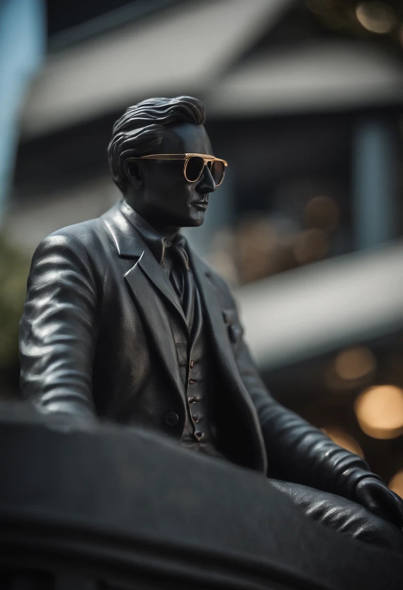 Statue wearing sunglasses