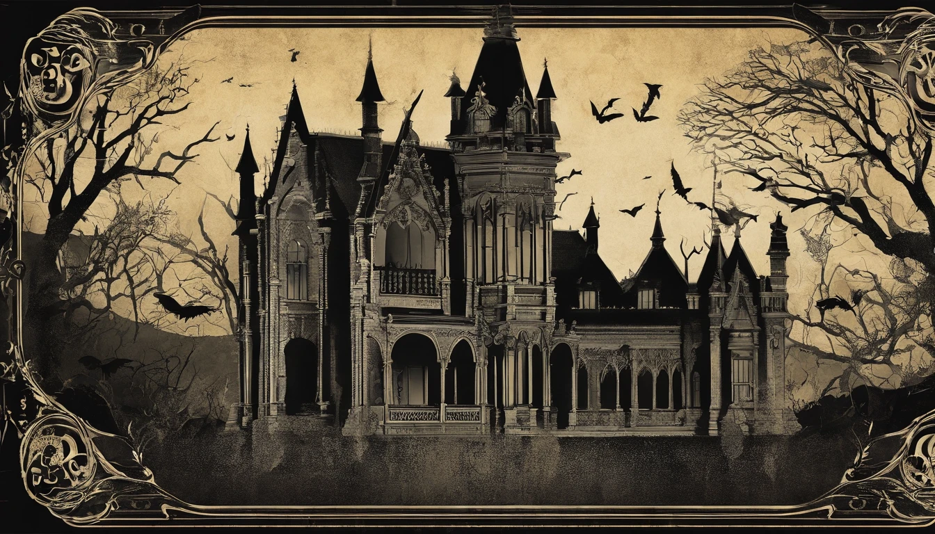 Halloween Curo Vintage Style Collage Gothic Wall Art Style Halloween Vintage Style