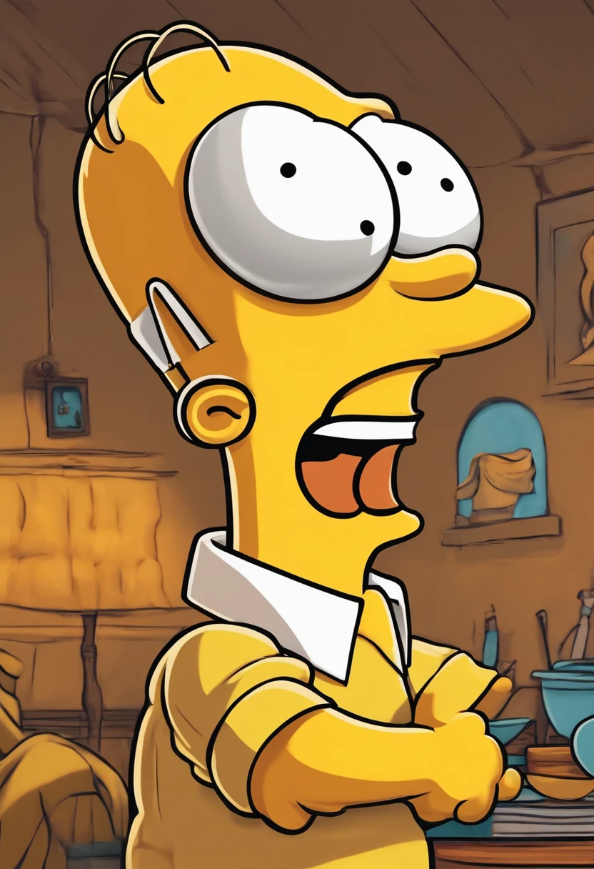 imagrm retangular de fundo amarelo com a face do simpson