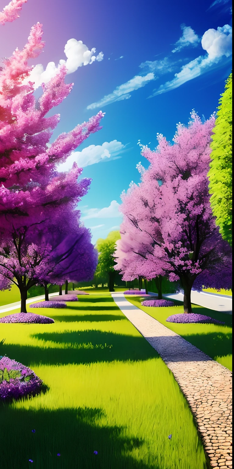 masterpiece, best quality, high quality, extremely detailed CG unity 8k wallpaper, An extremely colorful and purely fantasy environment with vibrant hues and a bright sky, landscape of bright green grass, colorful trees, glittering fruits, and bright blue flowers. The streams are a deep shade of blue, and the air is filled with sweet exotic scents. The environment appears to be taken out of a dream, with luminescent butterflies and giant colorful birds flying around, award winning photography, Bokeh, Depth of Field, HDR, bloom, Chromatic Aberration ,Photorealistic,extremely detailed, trending on artstation, trending on CGsociety, Intricate, High Detail, dramatic, art by midjourney