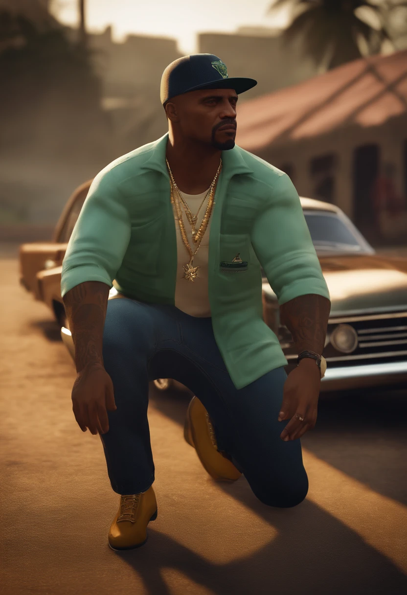 Personagem do Gta San Andreas vestido com a roupa do brasil