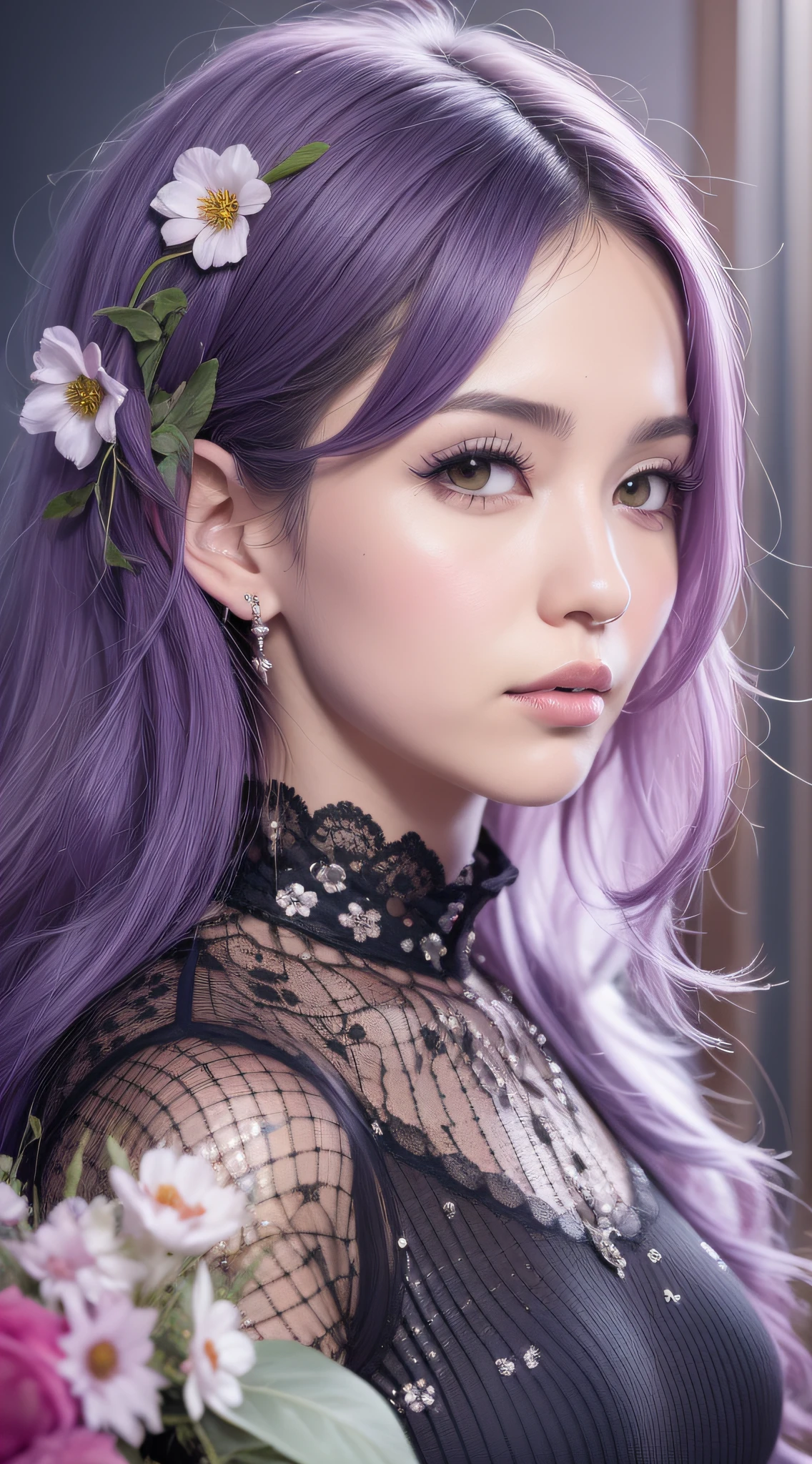 uma pintura de uma mulher em um vestido azul com flores em seu cabelo, pintura de personagem bonita, retrato bonito da arte da fantasia, linda arte digital linda, bela arte de fantasia, Menina chinesa, arte de fantasia digital ), bela arte digital, Arte bonita UHD 4K, linda donzela fantasia, bela arte digital, arte de fantasia muito bonita, arte digital muito bonita, retrato bonito da fantasia