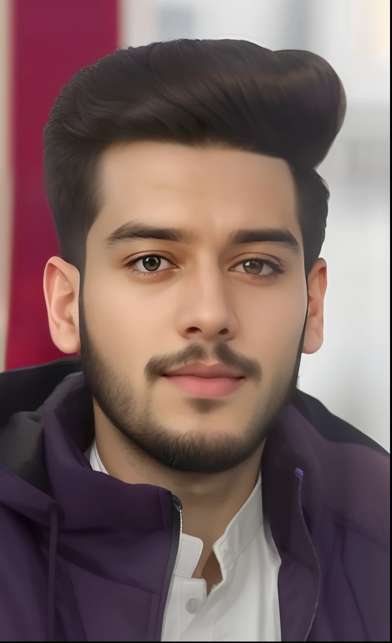 a close up of a man with a beard and a purple jacket, without beard and mustache, good looking face, aykut aydogdu, handsome face, really good looking face!!, harsh good looking face, with accurate face, without beard, very attractive and beautiful, accurate ultra realistic faces, handsome face and beautiful face, real detailed face, portait photo profile picture