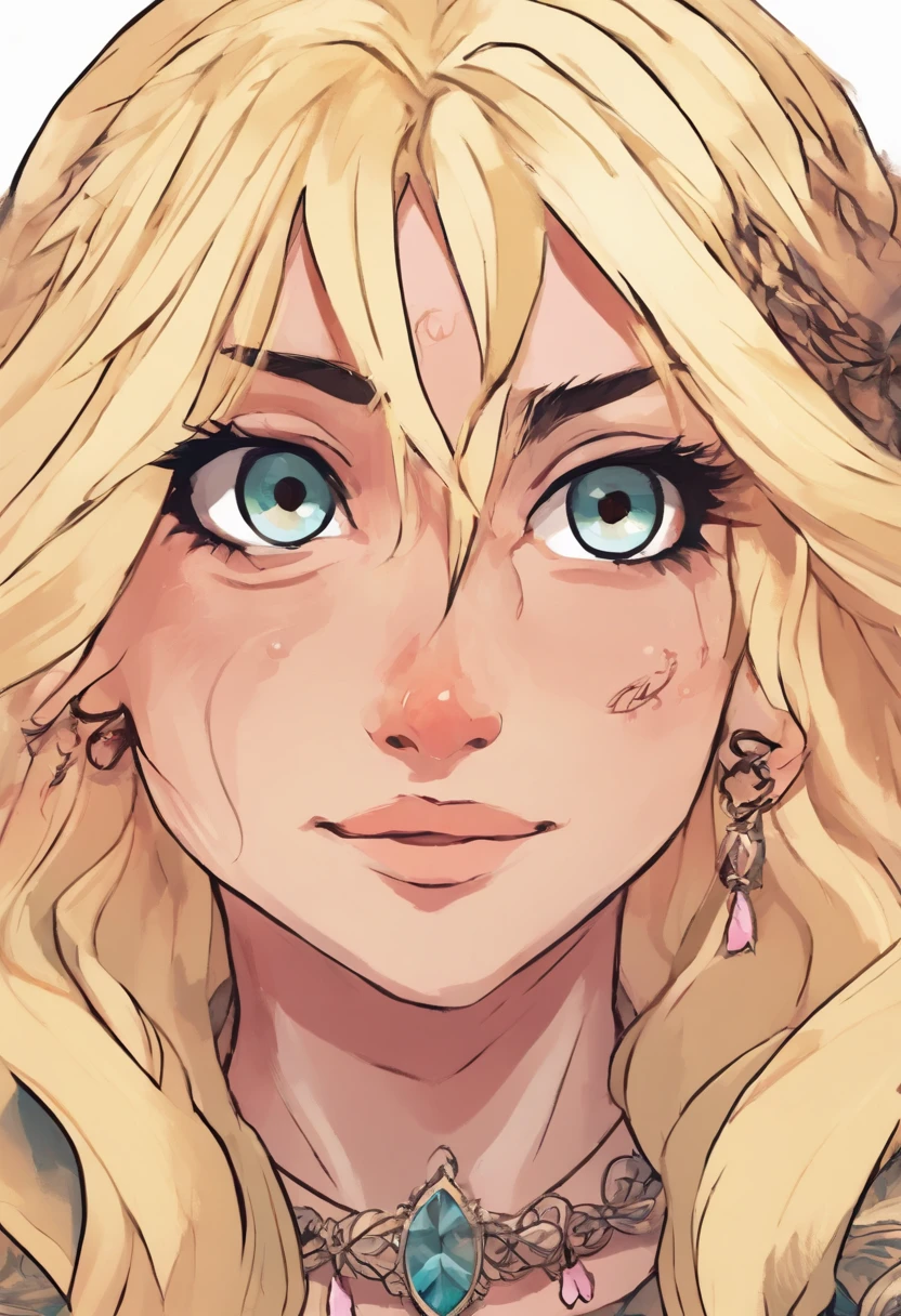 Female teen demon with blonde hair, olhos azuis, Asas Negras, cauda e chifres, roupa punk-rock, Fundo do fogo, sorriso maldoso, Realistic