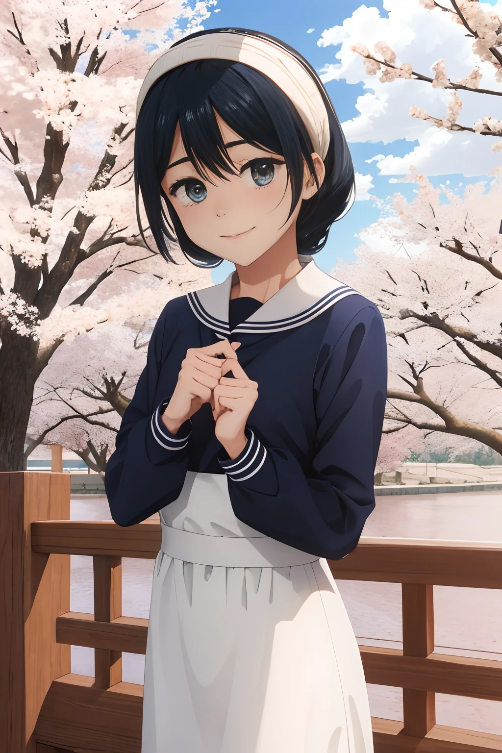​masterpiece, top-quality, hight resolution, ighly detailed, 细致背景, 电影灯光, 1girl in, cute little, Terrell、Medium chest、be shy, fullnude、embarrassed from, Underhair, blush in the face、pubick hair、Female genitals、A slight smil、Public obscenity, Explicit obscenity、looking at the viewers, buliding, outside of house, cherry trees, bokeh dof,