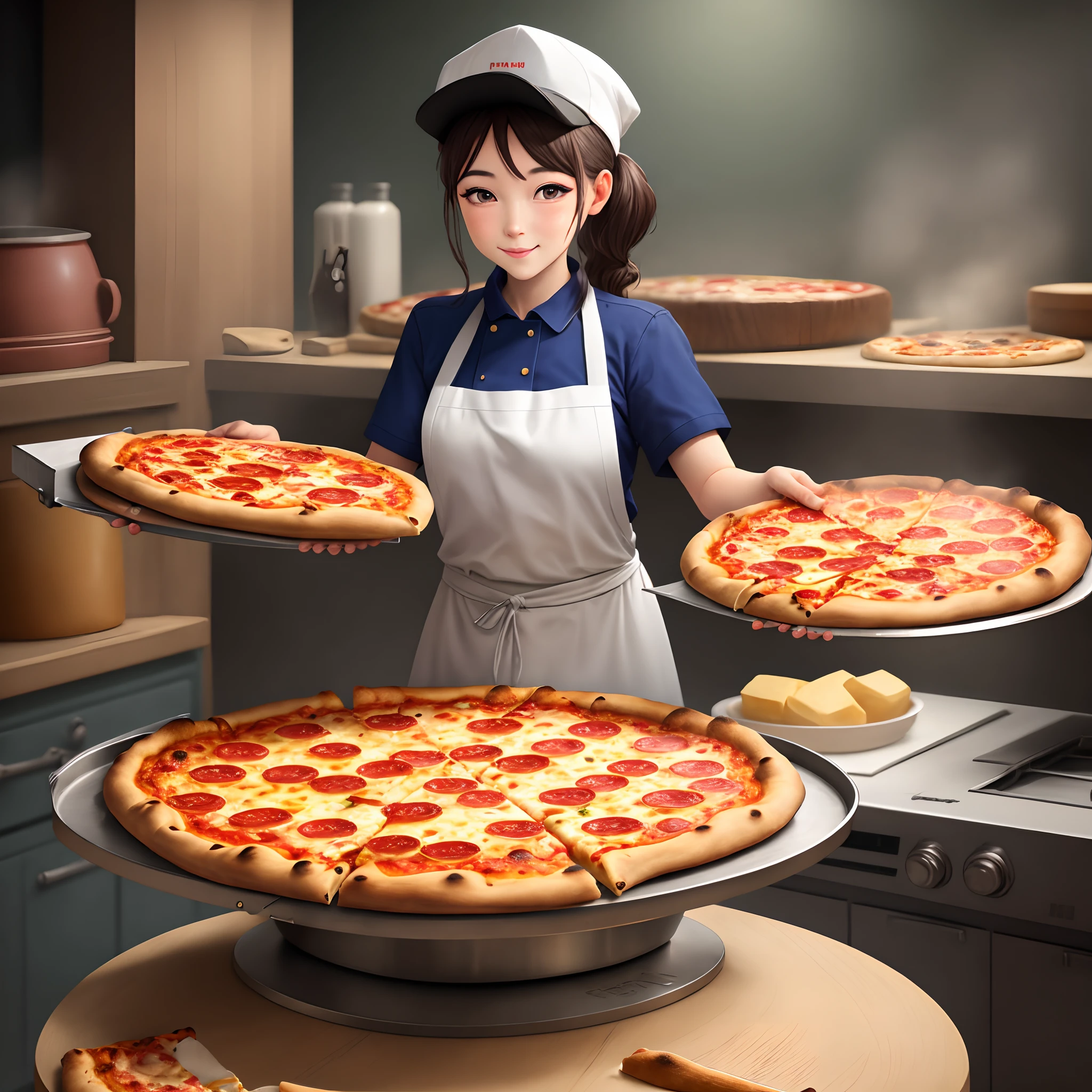 Create an ultra-realistic giant pizza --auto --s2