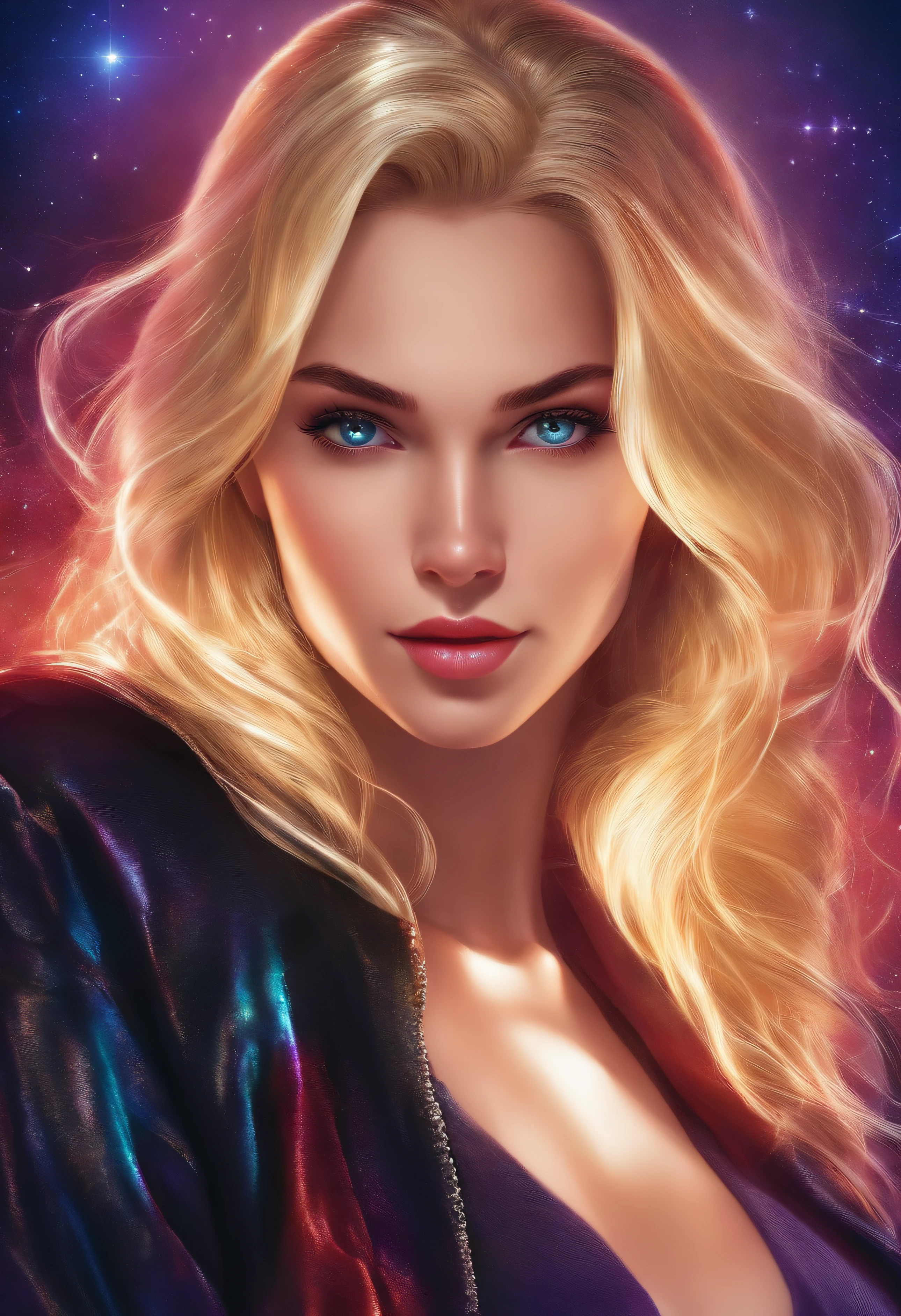 android 18 Very bright colors, Light particles, with light glowing, Mshiff, wallpaper art, UHD wallpaper