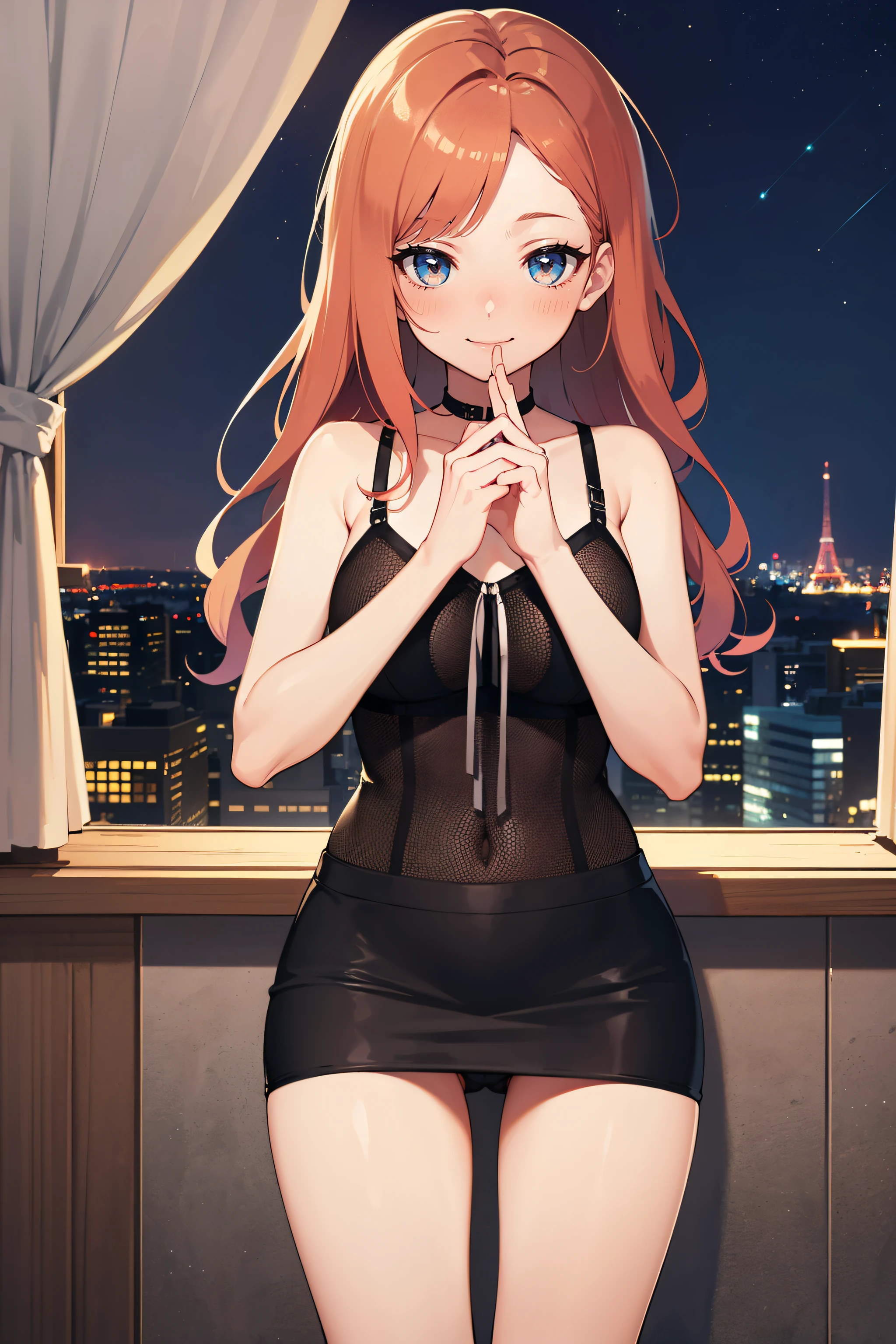 ((Currently, a cute and beautiful woman is changing her underwear)), ((22-year-old beauty)), ((embarrassed smile)), ((luscious long hair)), ((miniskirt)), (( Gradient Eyes)), ((Background is a city night view)), Attractive Makeup, Scenery, NFSW, UHD, Retina, Masterpiece, Accurate, Anatomical, Scientifically Correct, Textured Skin, Super Detail, High Detailed, High Quality, Award Winning, Top Quality, High Definition, 1080P, HD, 4K, 8k, 16k