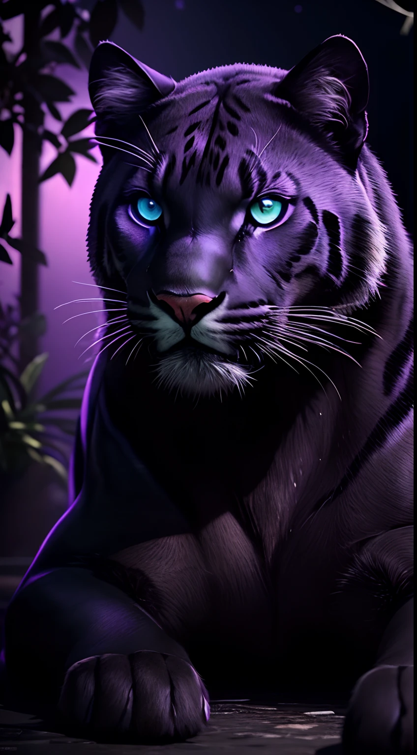 Creating a Realistic Panther: Imagine uma pantera negra majestosa, Its dark coat contrasted against a deep purple background backdrop. She's at the center of a mysterious location, where the moon's rays of light subtly illuminate his wild features.

Agora, vamos adicionar efeitos para tornar esta imagem verdadeiramente realista e imersiva:

	• Captivating Beauty: Acentue a textura suave da pelagem da pantera. Cada pelo deve parecer real, And you can highlight the light areas on the animal's back to create an accent effect.
	• Mesmerizing Eyes: Give the panther's eyes a mesmerizing glow. Eles devem refletir a luz da lua de forma realista, conveying the feeling that the panther is watching intently.
	• Nocturnal Environment: Aumente o contraste do fundo roxo escuro para criar uma atmosfera noturna mais envolvente.
	• Intriguing Realism: Adicione pequenos detalhes, like dewdrops on the panther's fur or reflections on the purple ground.

Creating a Hyper-Realistic Panther Image: Imagine a majestic black panther, its dark fur contrasting with a deep purple background. It is in the center of a mysterious location, where moonlight subtly illuminates its wild features.

Now, let’s add effects to make this image truly realistic and immersive:

	•	Captivating Beauty: Accentuate the smooth texture of the panther’s fur. Each hair should look real, and you can enhance the light areas on the animal’s back to create a highlighting effect.
	•	Hypnotic Eyes: Give the panther’s eyes a mesmerizing glow. They should realistically reflect the moonlight, conveying the sense that the panther is attentively watching.
	•	Nighttime Environment: Increase the contrast of the dark purple background to create a more immersive nighttime atmosphere.
	•	Intriguing Realism: Add small details, like dewdrops on the panther’s fur or reflections on the purple ground.