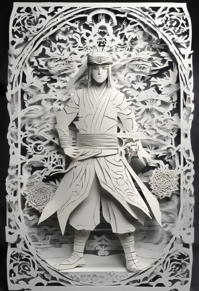 NARUTO COULEUR BLANCHE,MEDIAN HEIGHT WITH BLUE EYES.