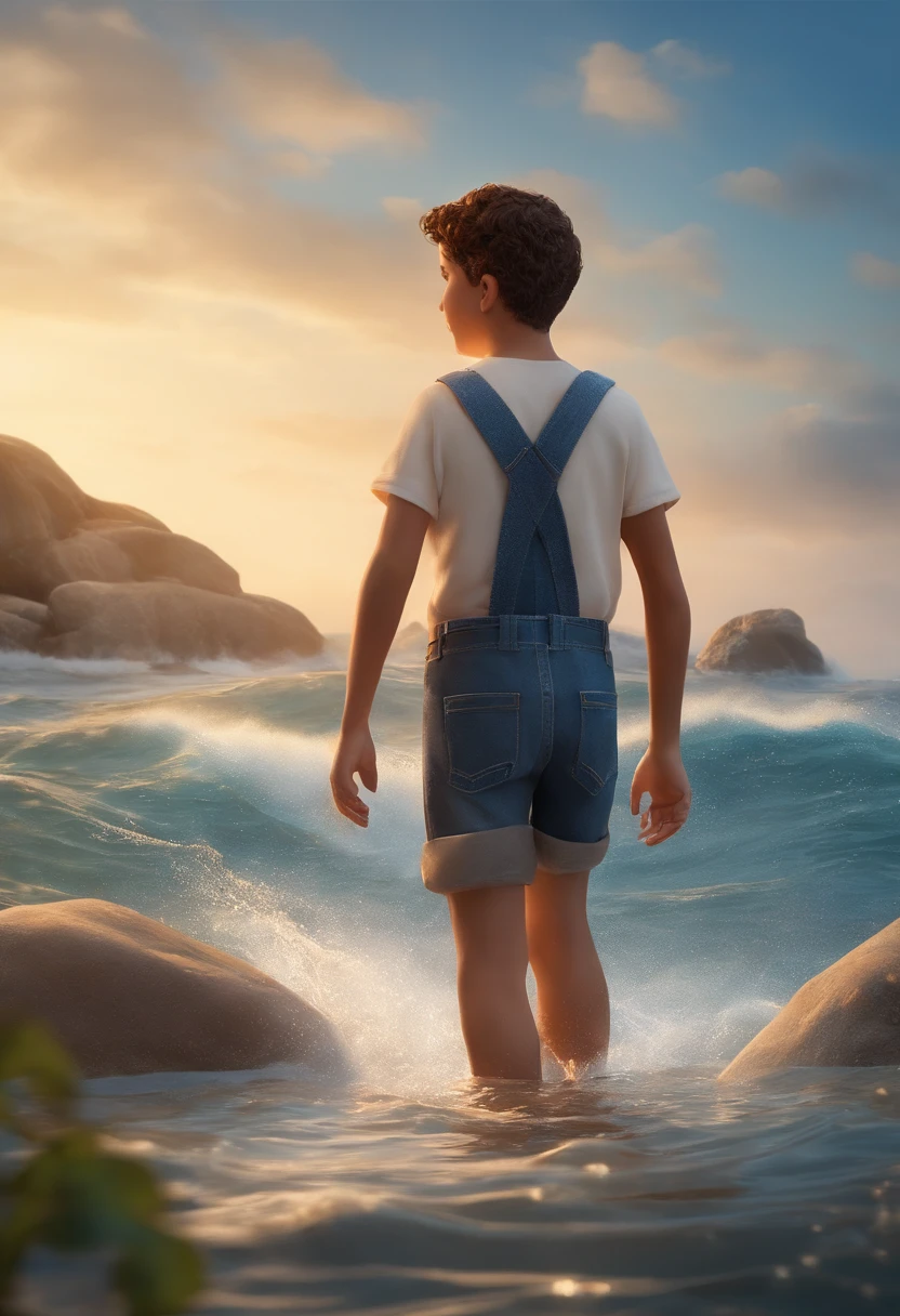 The teenager faces the sea