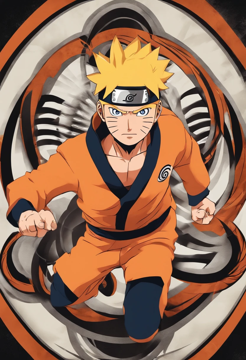 "Create a breathtaking movie poster inspired by Masashi Kishimoto's Naruto, showcasing the legendary Naruto Uzumaki in all his glory."